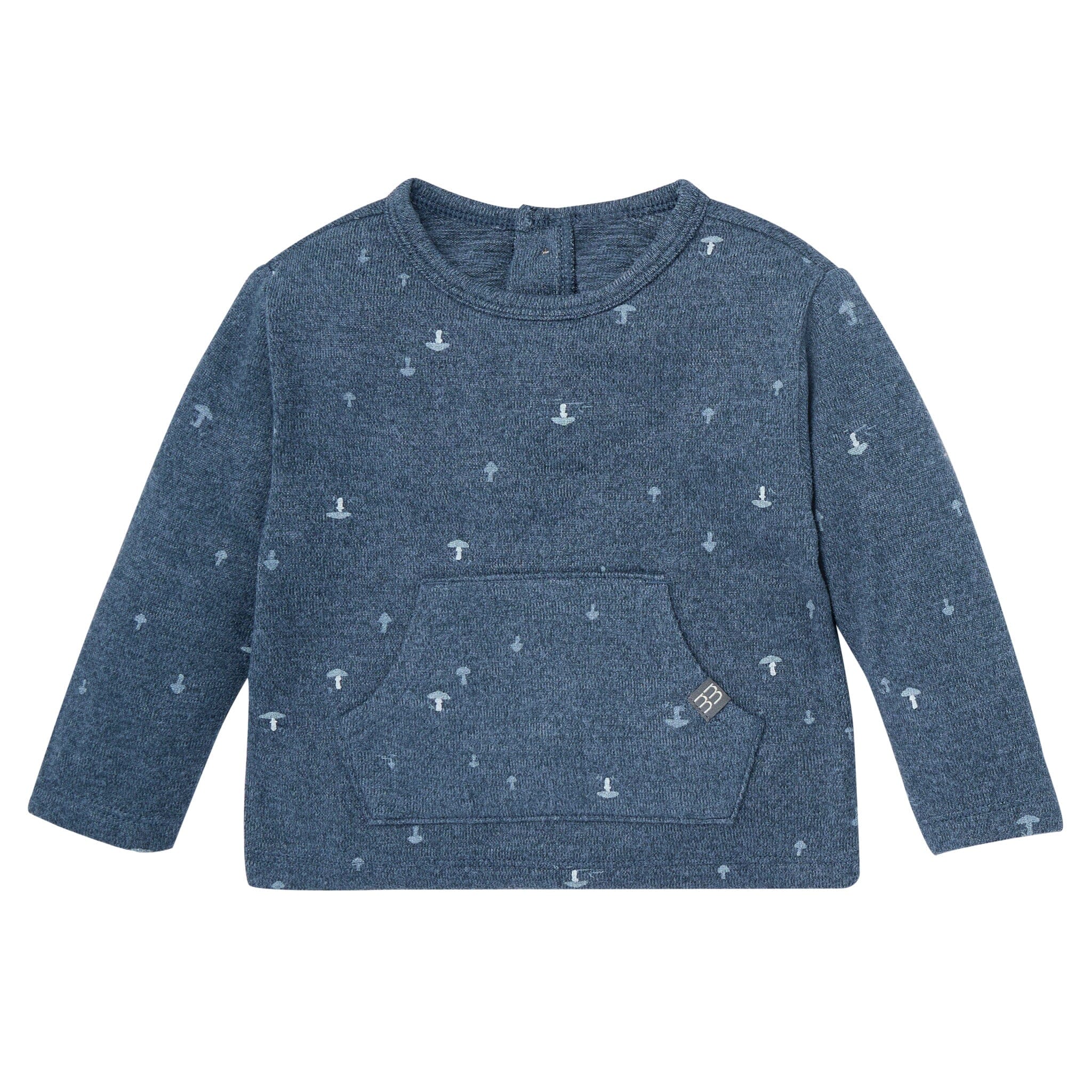 2-Piece Baby Boys Navy Mushroom Hacci Top and Pants Set - Image 2