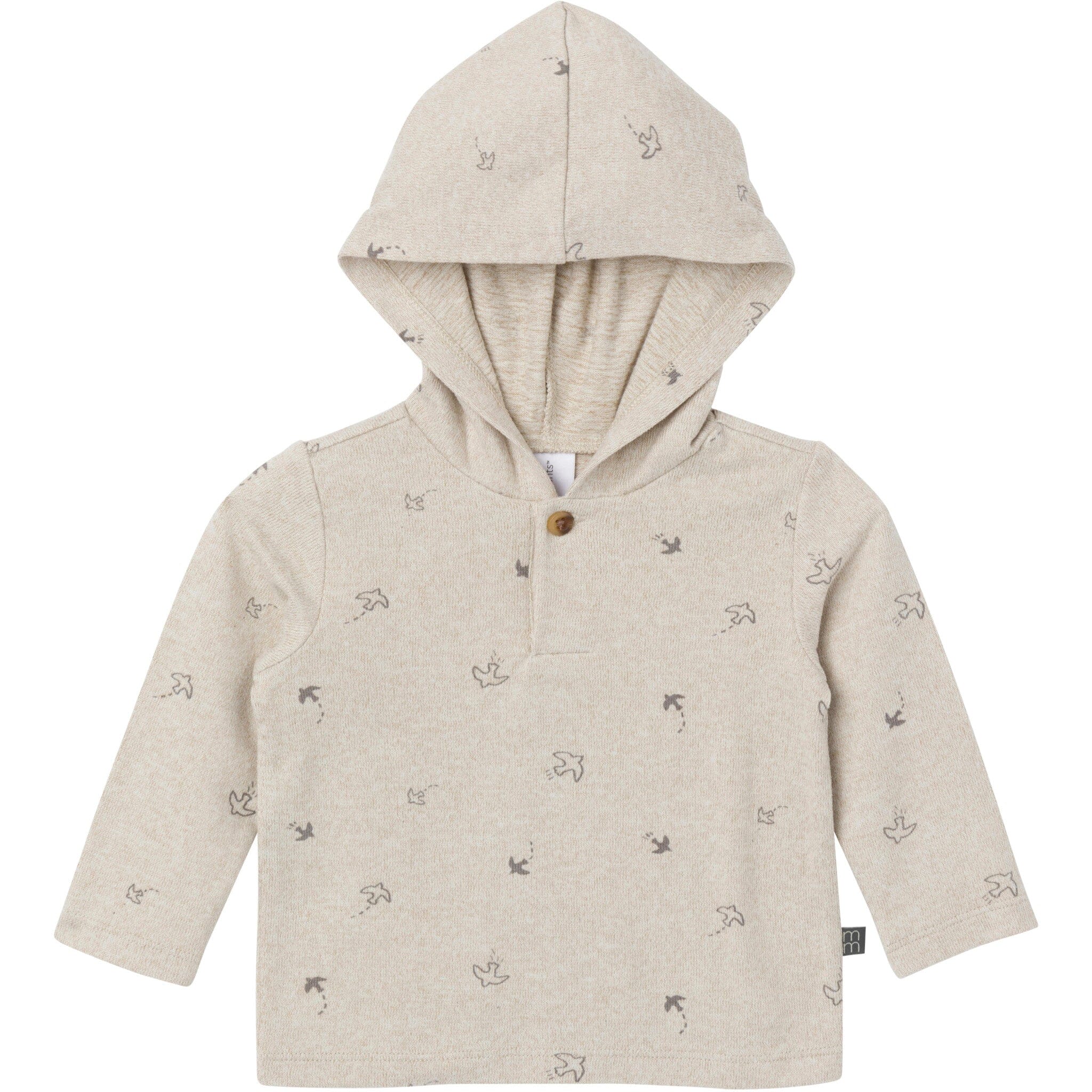 2-Piece Baby Boys Oatmeal Heather Hooded Brushed Hacci Set - Image 2