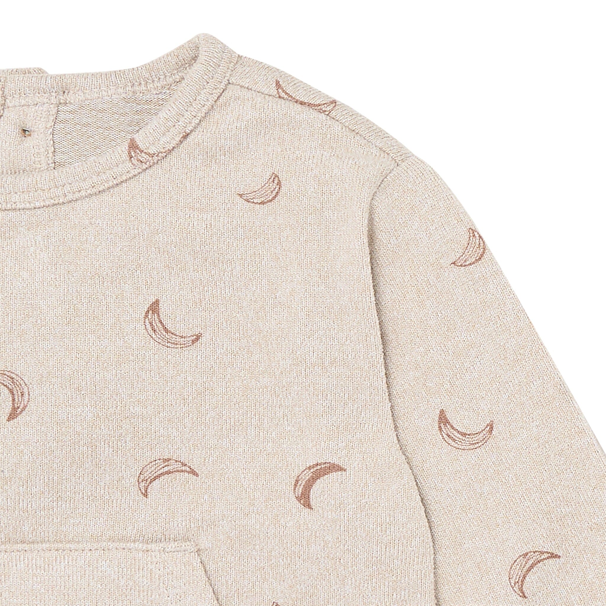 2-Piece Baby Boys Oatmeal Moon Hacci Top and Pants Set - Image 5