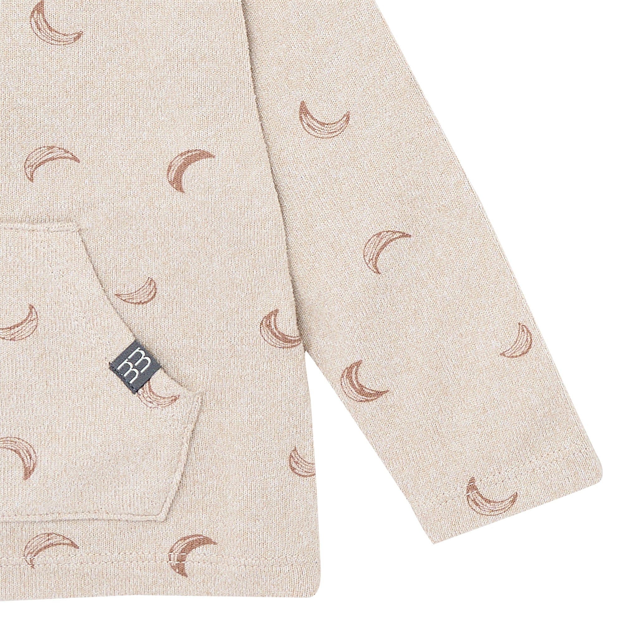 2-Piece Baby Boys Oatmeal Moon Hacci Top and Pants Set - Image 7