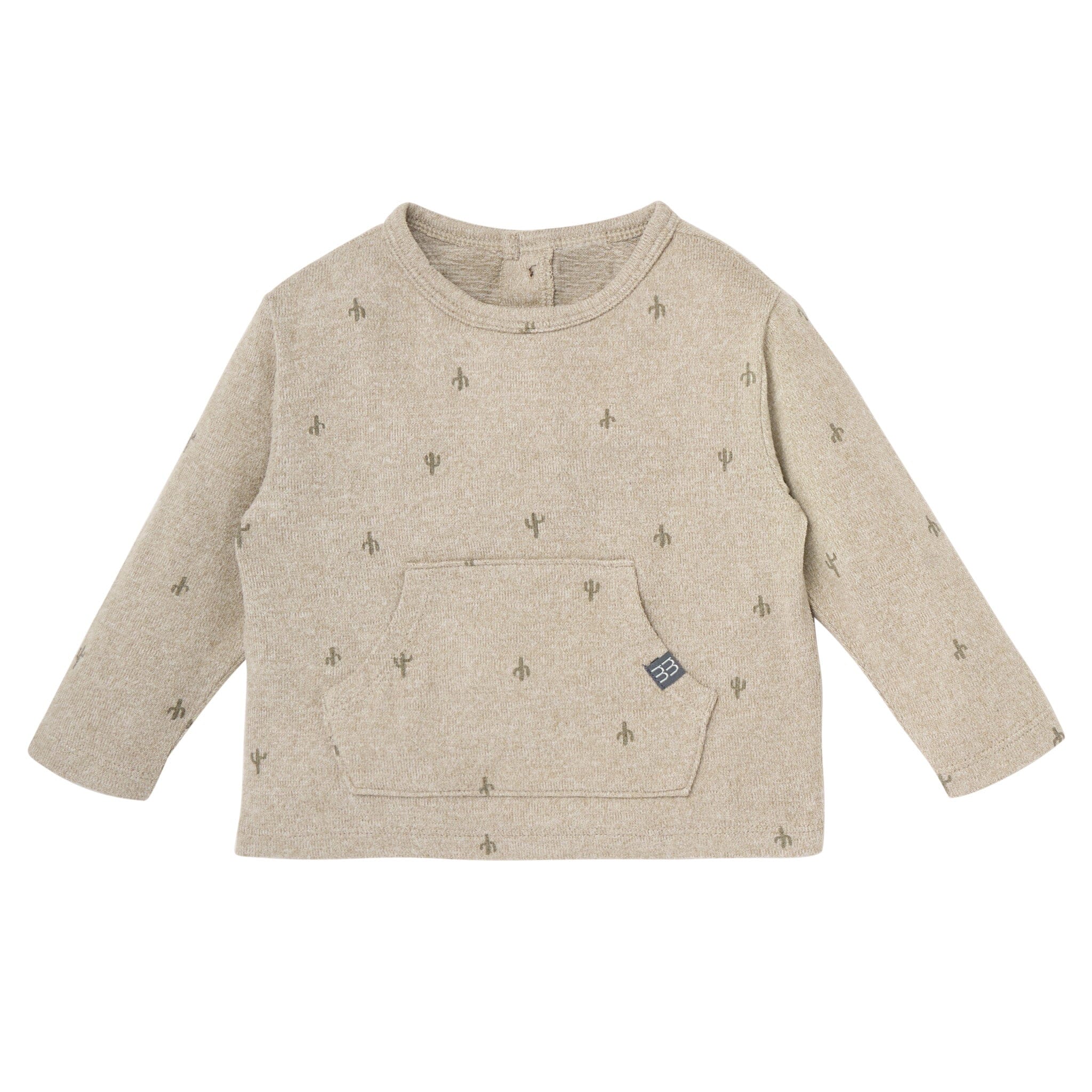 2-Piece Baby Boys Olive Cactus Hacci Top and Pants Set - Image 2