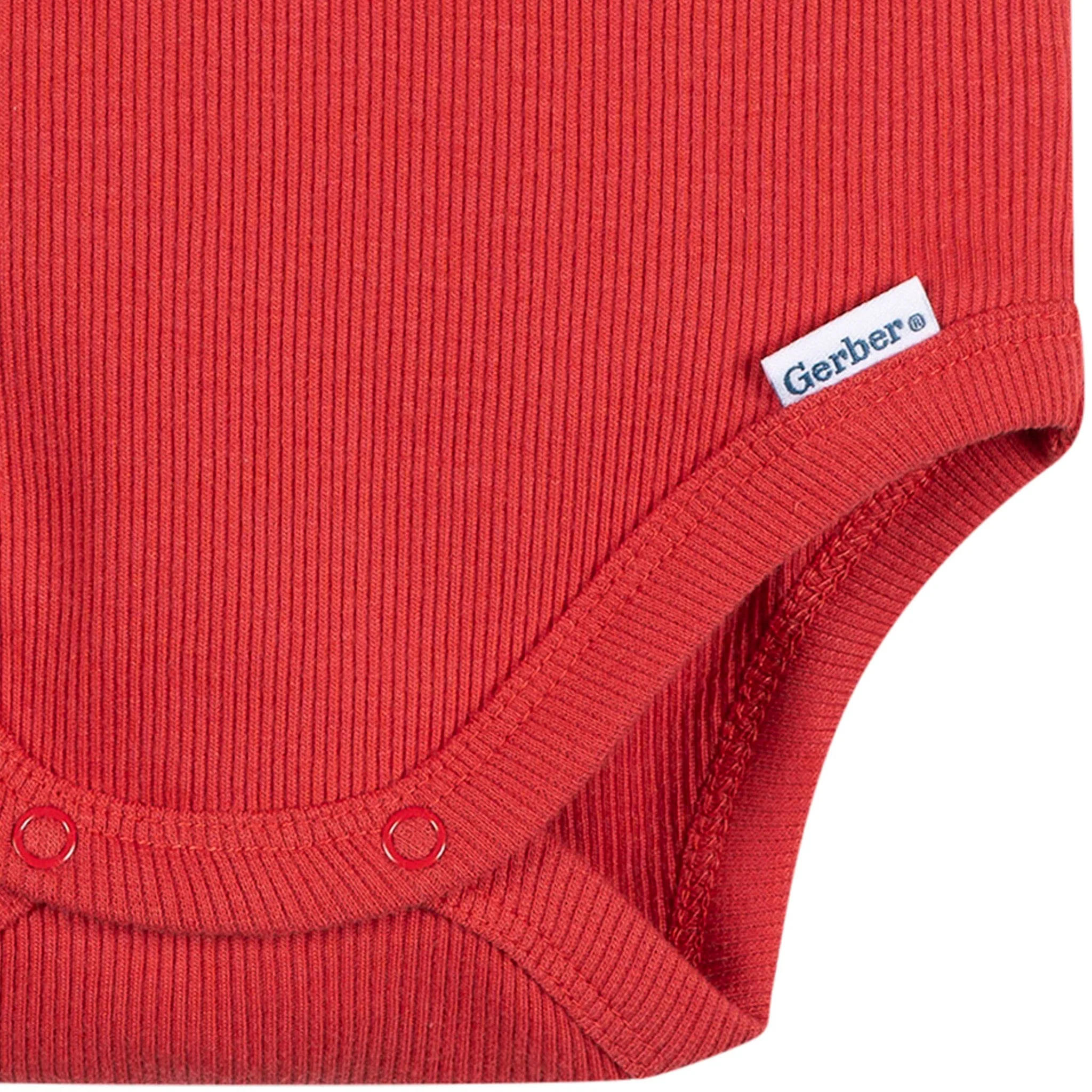 2-Piece Baby Boys Red Bodysuit & Shorts Set - Image 4