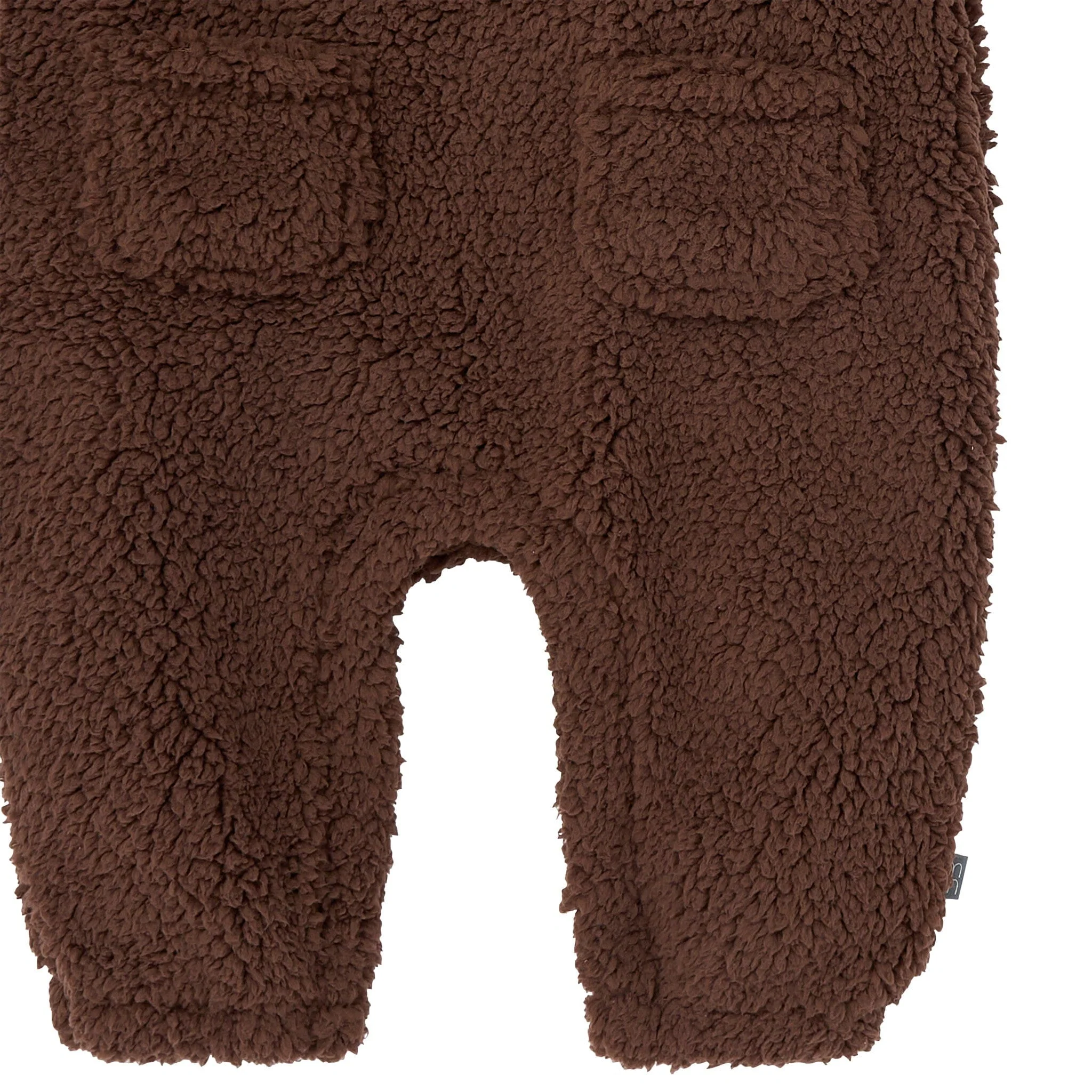 2-Piece Baby Boys Rich Brown Microplush Overalls - Image 3