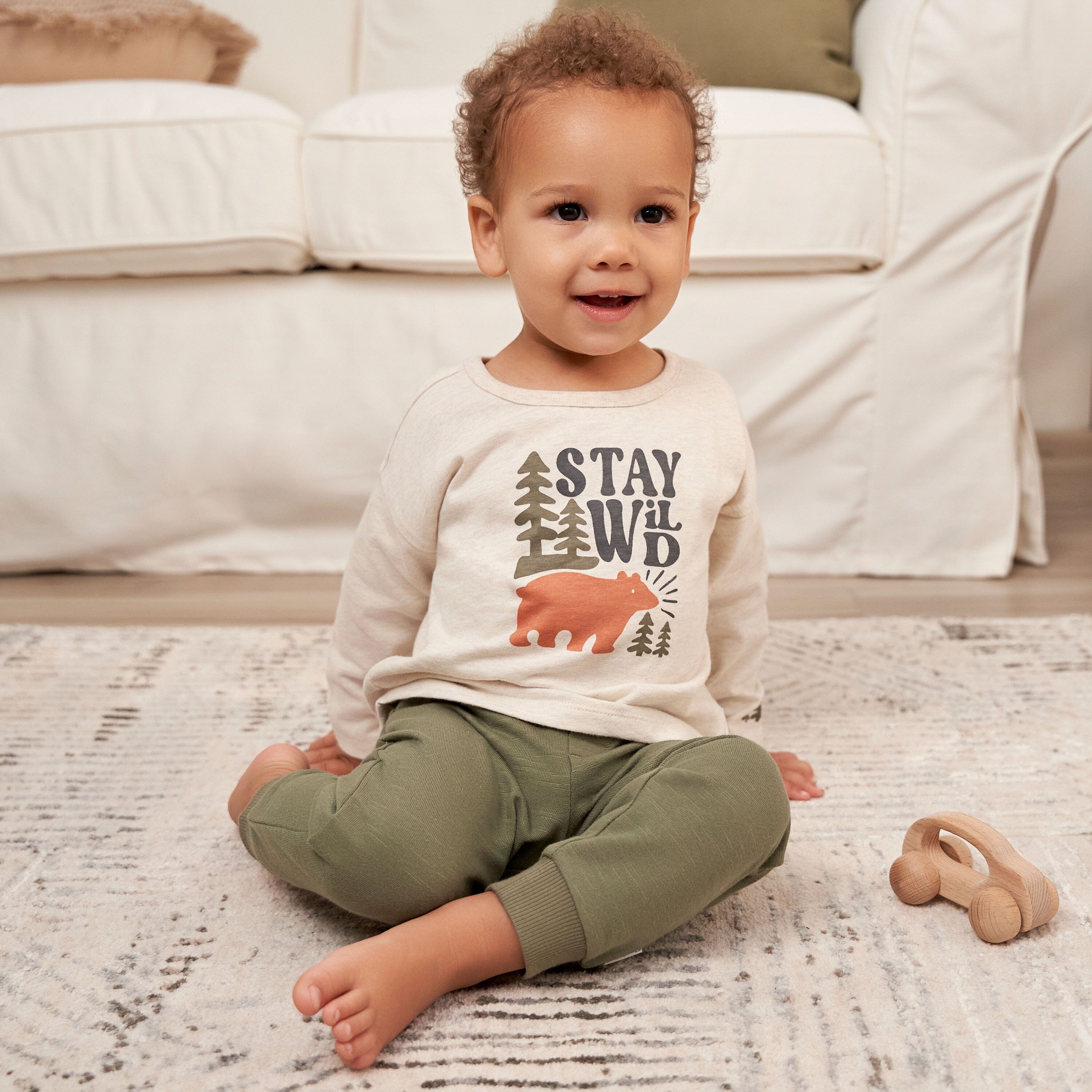 2-Piece Baby Boys Wild Top & Joggers Set - Image 2