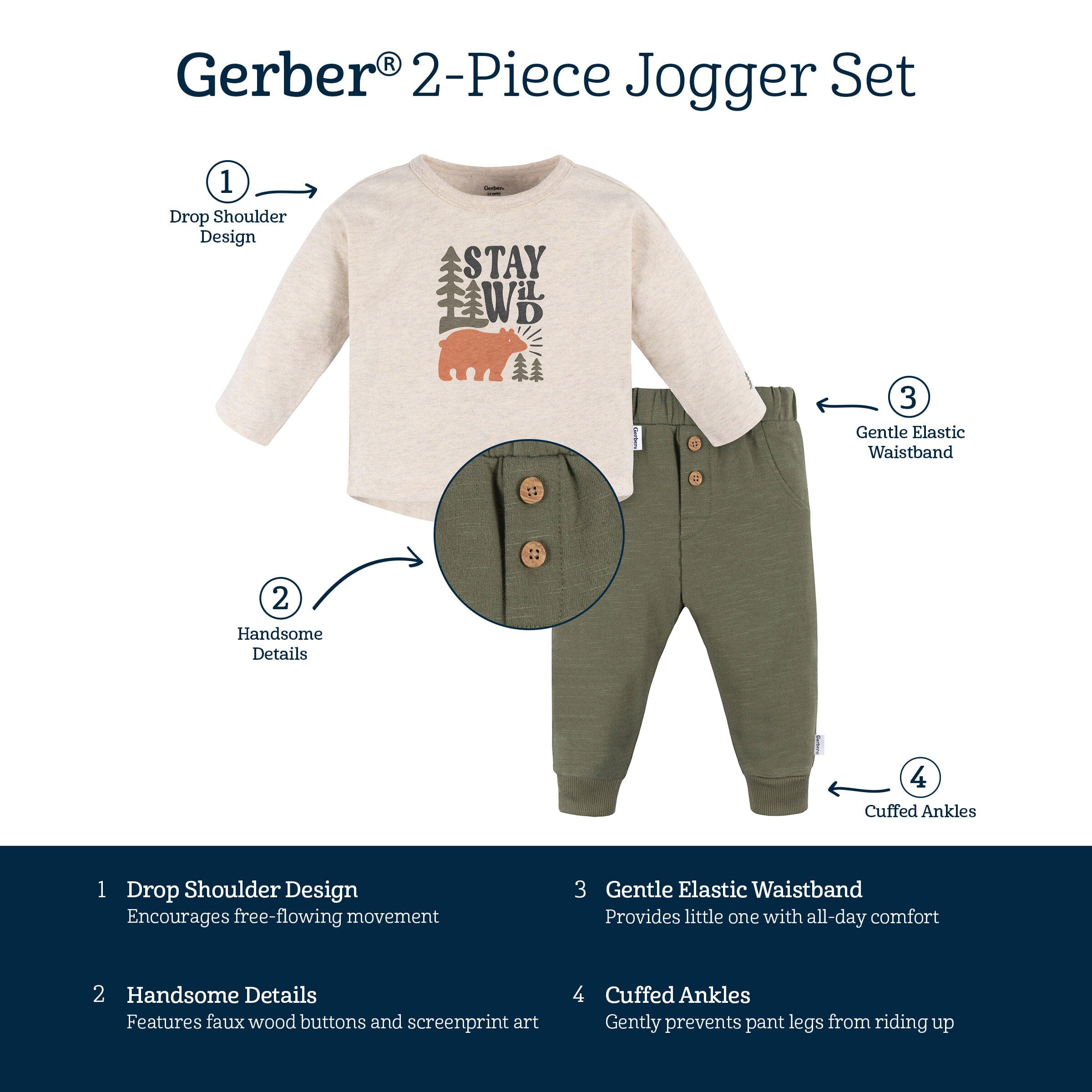 2-Piece Baby Boys Wild Top & Joggers Set - Image 7