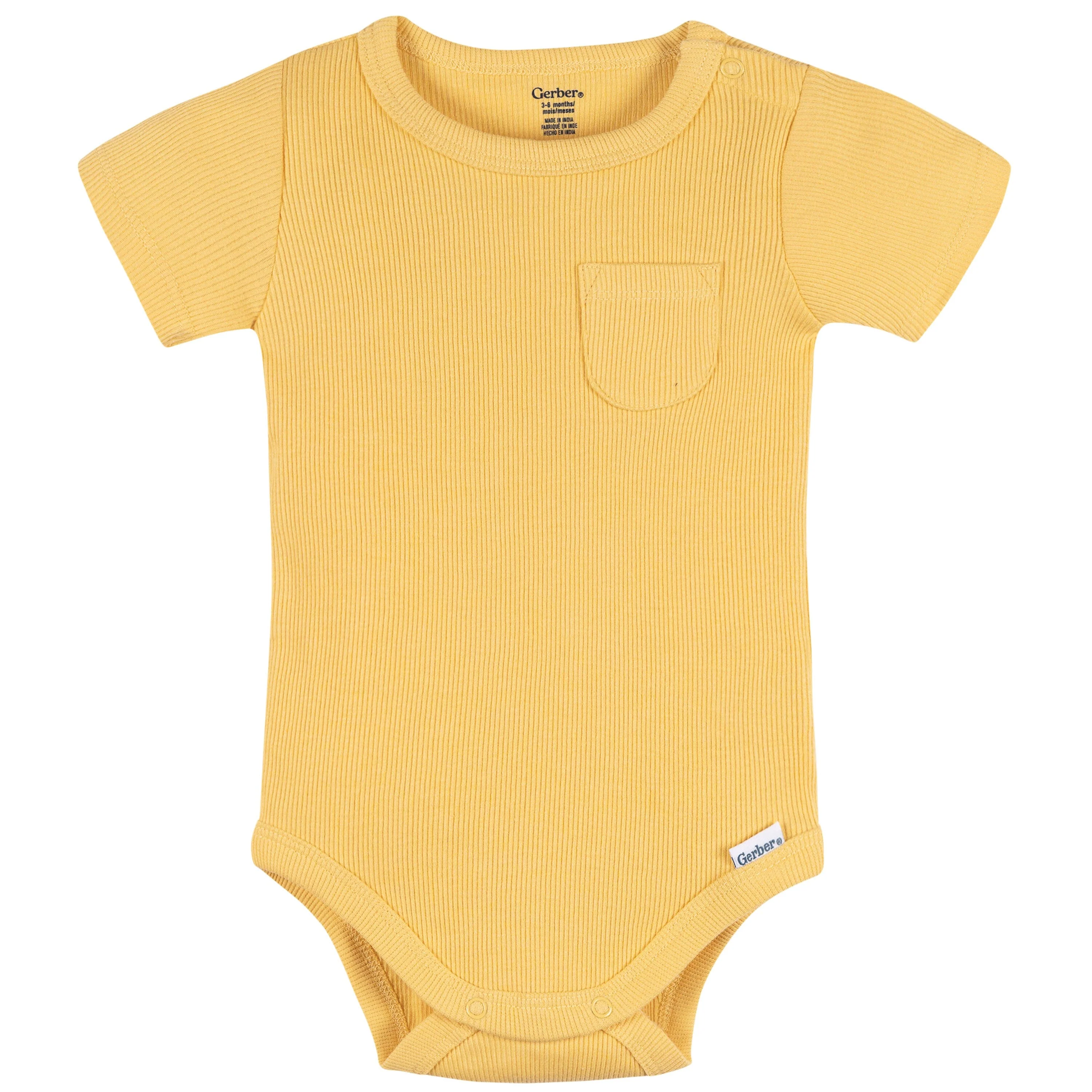 2-Piece Baby Boys Yellow Bodysuit & Shorts Set - Image 2