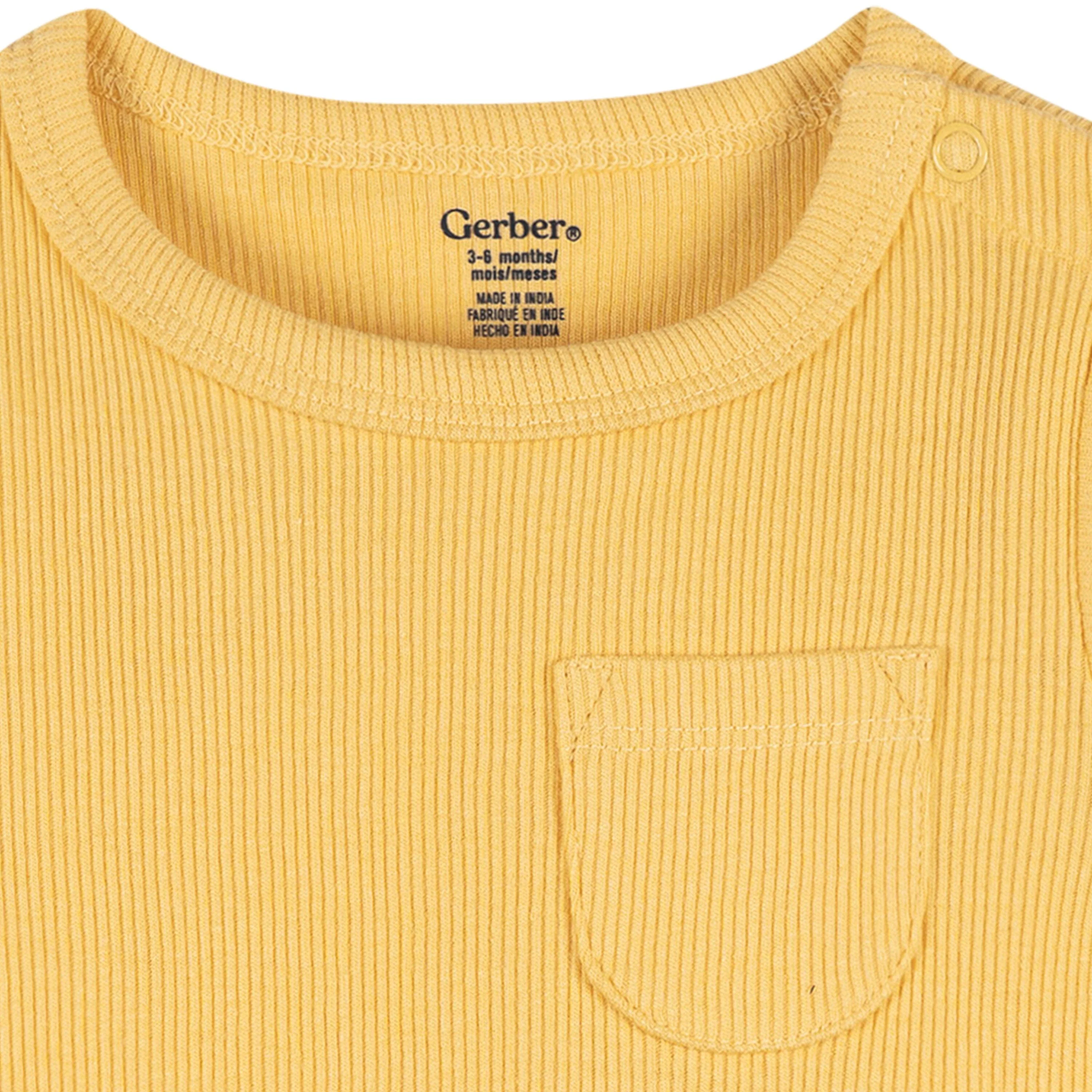 2-Piece Baby Boys Yellow Bodysuit & Shorts Set - Image 3