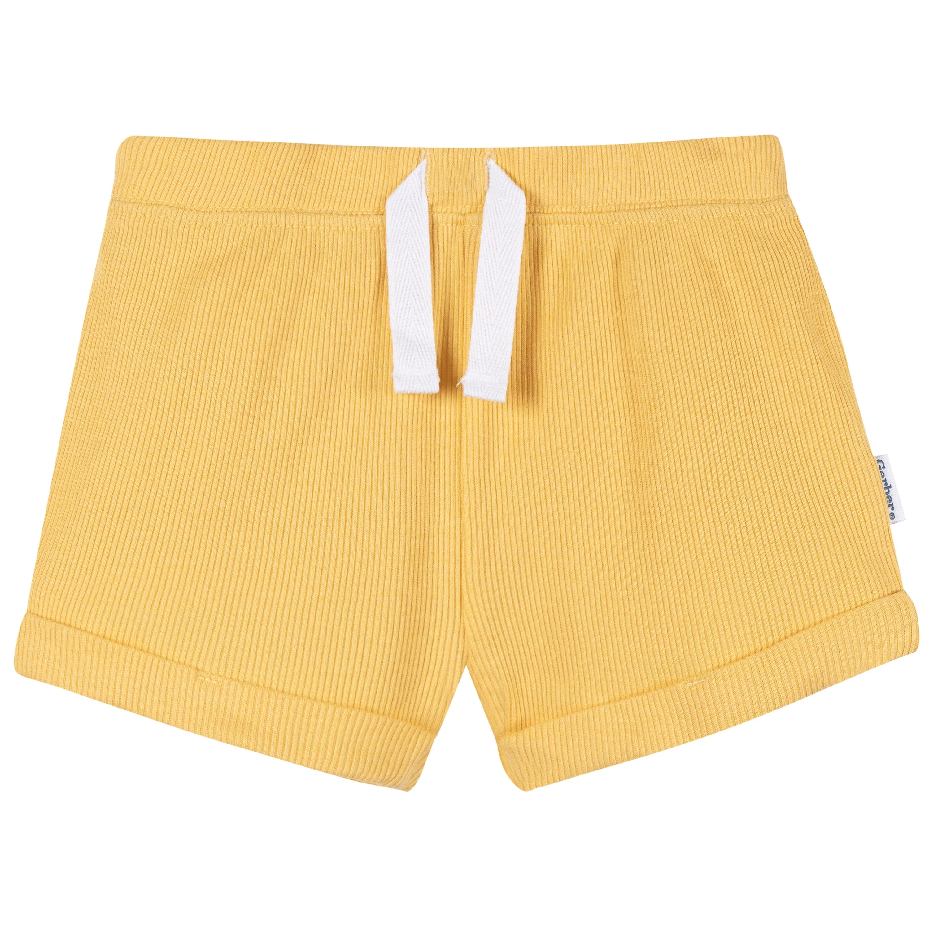 2-Piece Baby Boys Yellow Bodysuit & Shorts Set - Image 5