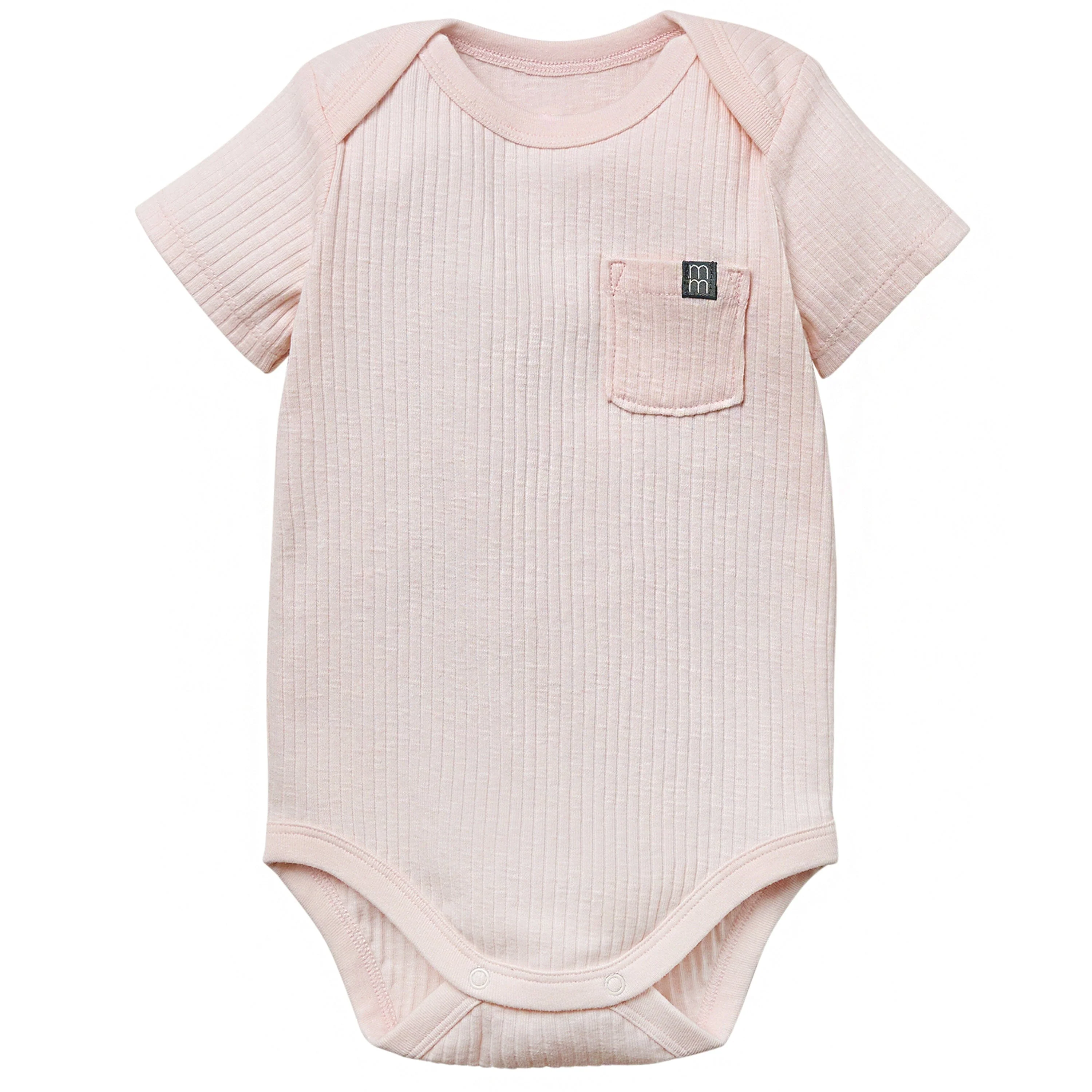 2-Piece Baby Girls Light Rose Bodysuit & Harem Shorts Set - Image 2