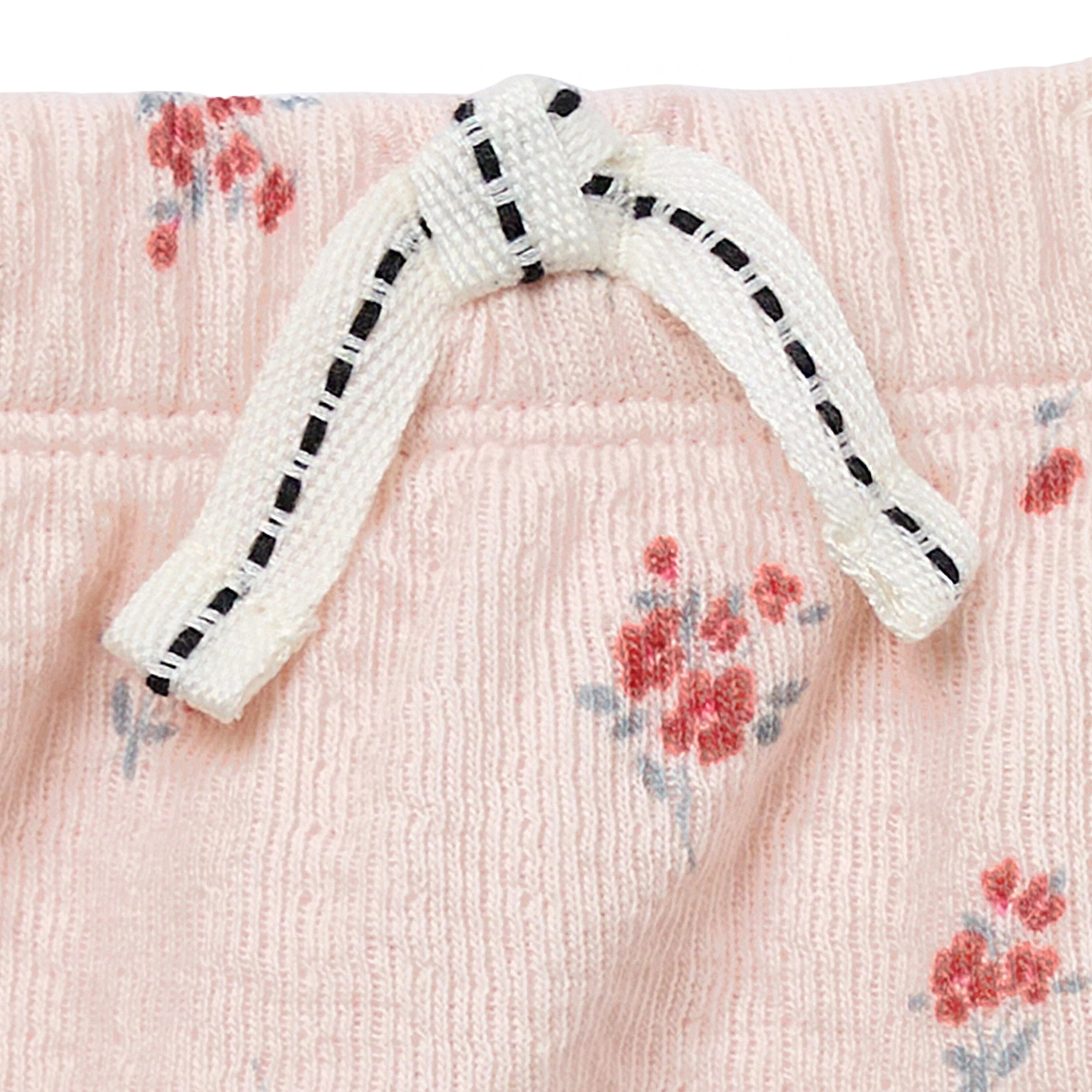 2-Piece Baby Girls Light Rose Bodysuit & Harem Shorts Set - Image 7