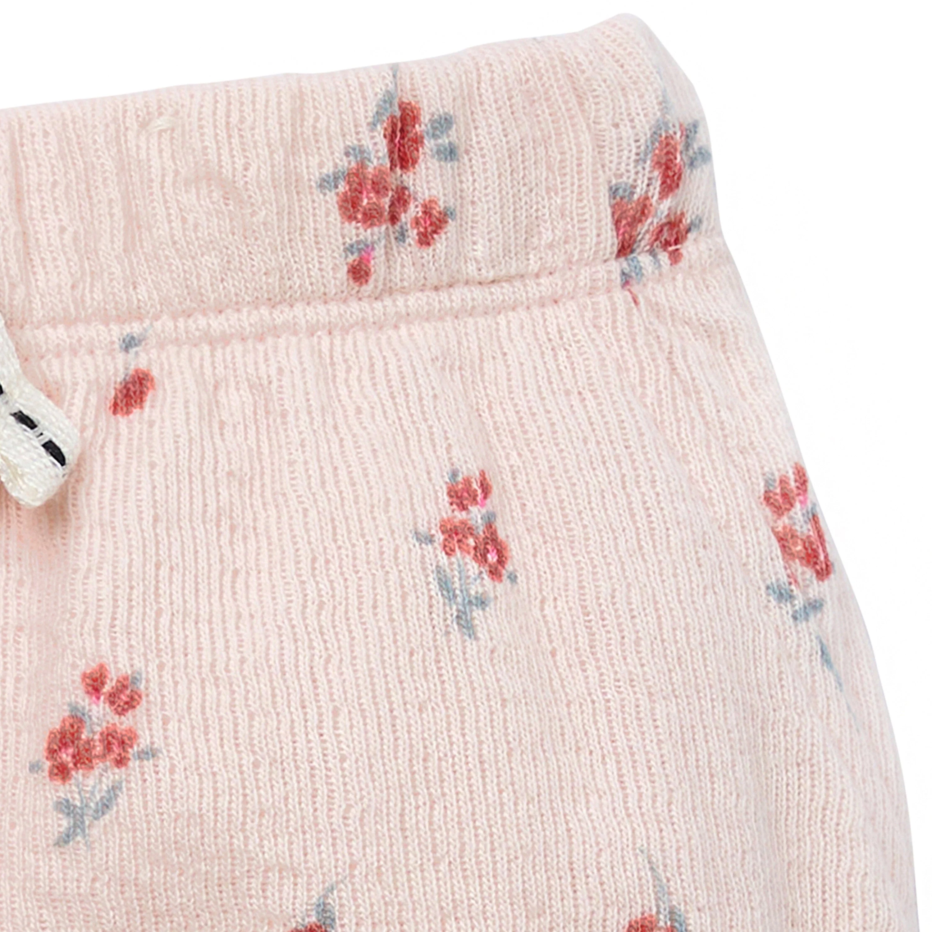 2-Piece Baby Girls Light Rose Bodysuit & Harem Shorts Set - Image 8
