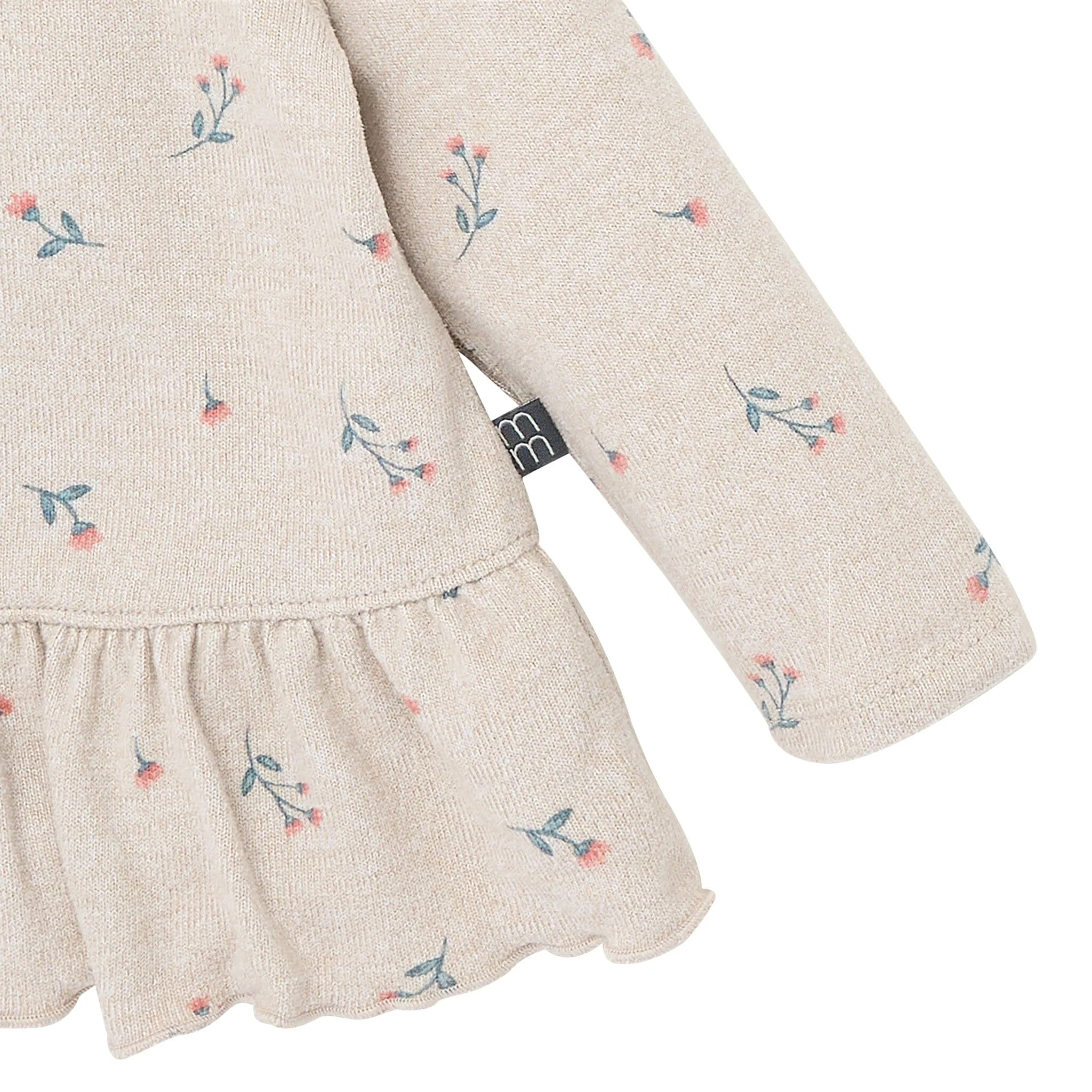 2-Piece Baby Girls Beige Tossed Floral Hacci Peplum Top and Pants - Image 4