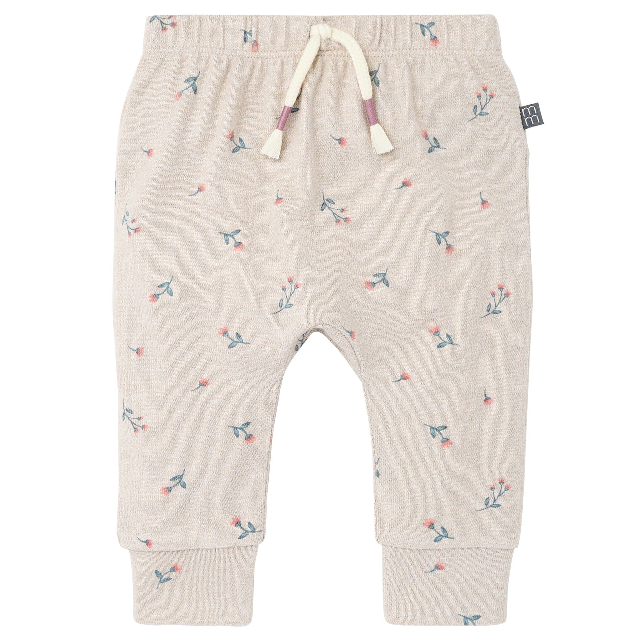 2-Piece Baby Girls Beige Tossed Floral Hacci Peplum Top and Pants - Image 5