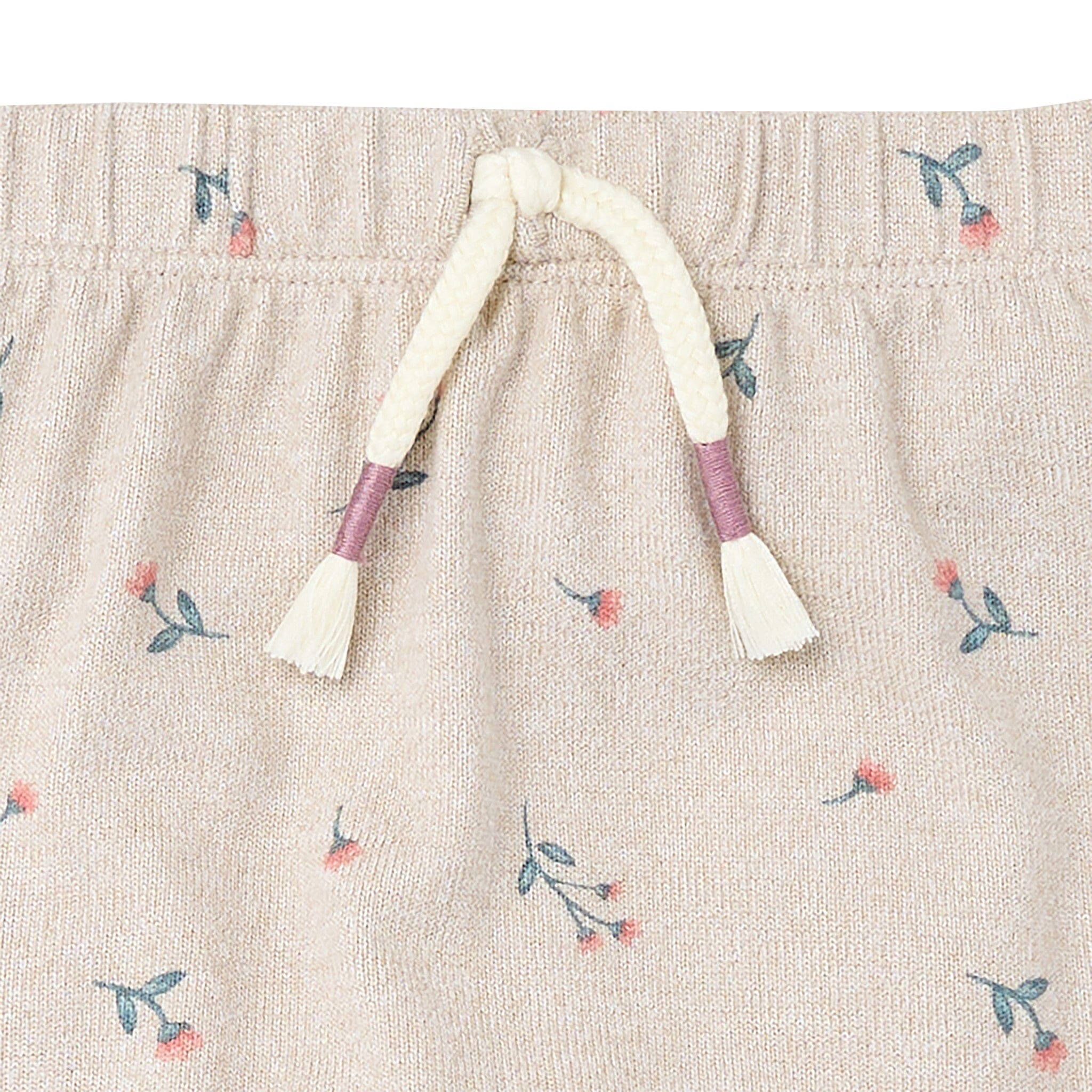 2-Piece Baby Girls Beige Tossed Floral Hacci Peplum Top and Pants - Image 6