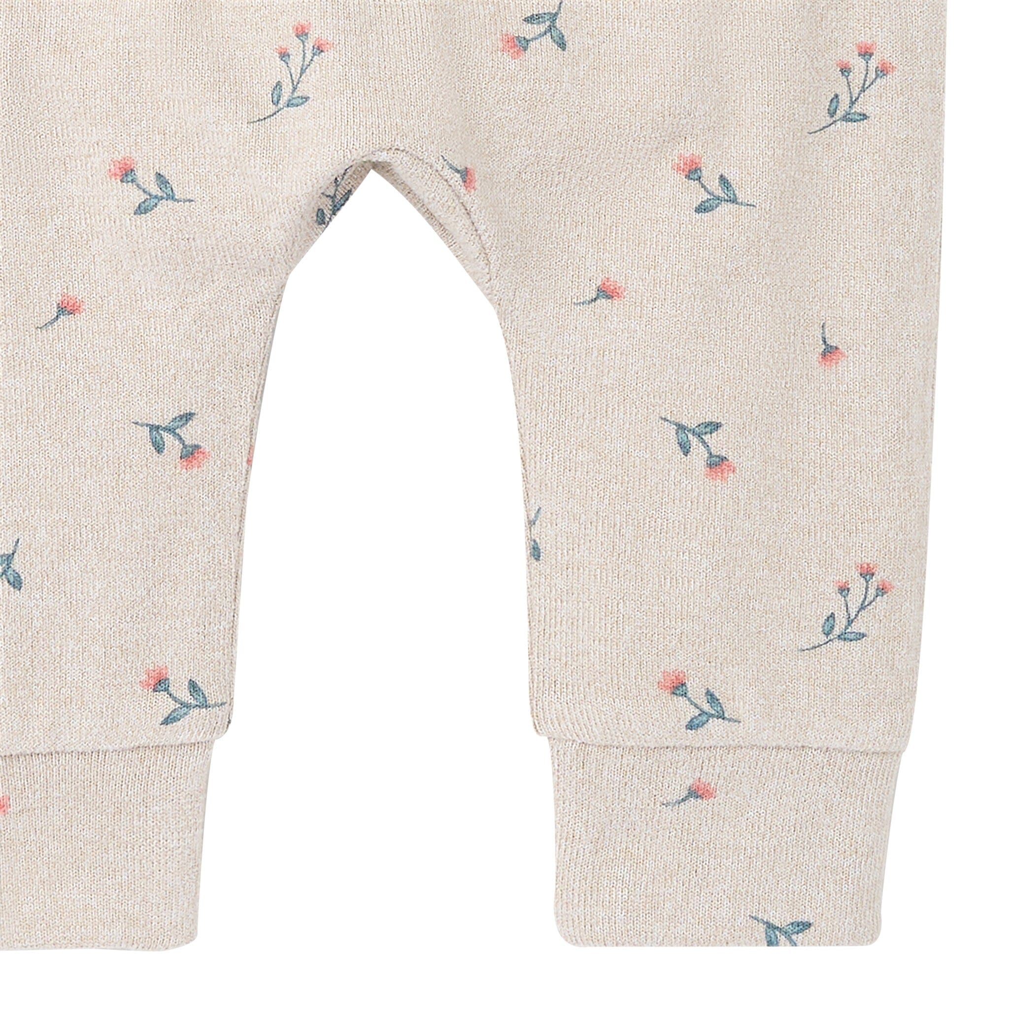 2-Piece Baby Girls Beige Tossed Floral Hacci Peplum Top and Pants - Image 7