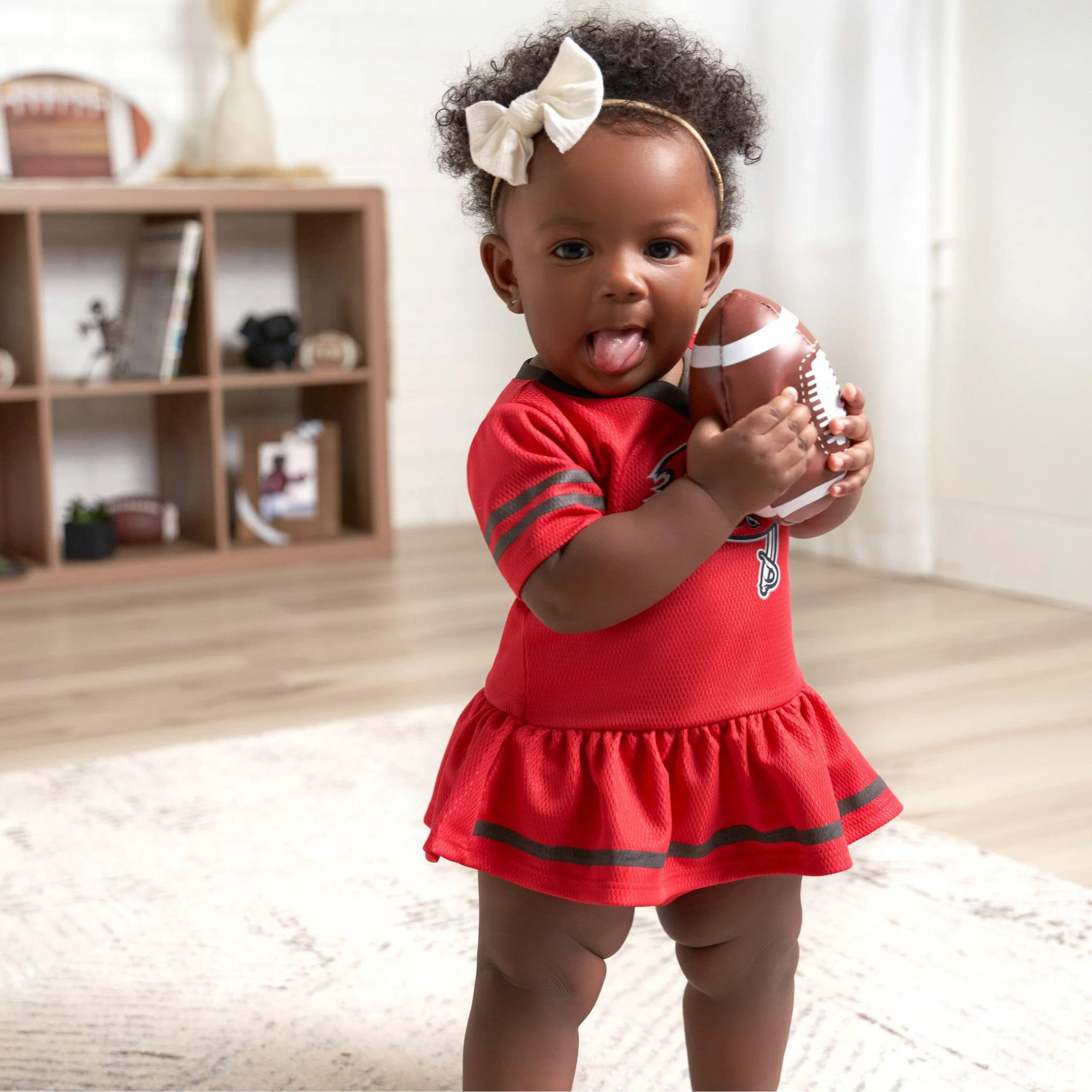 2-Piece Baby Girls Tampa Bay Buccaneers Dress & Diaper Cover Set - Image 2