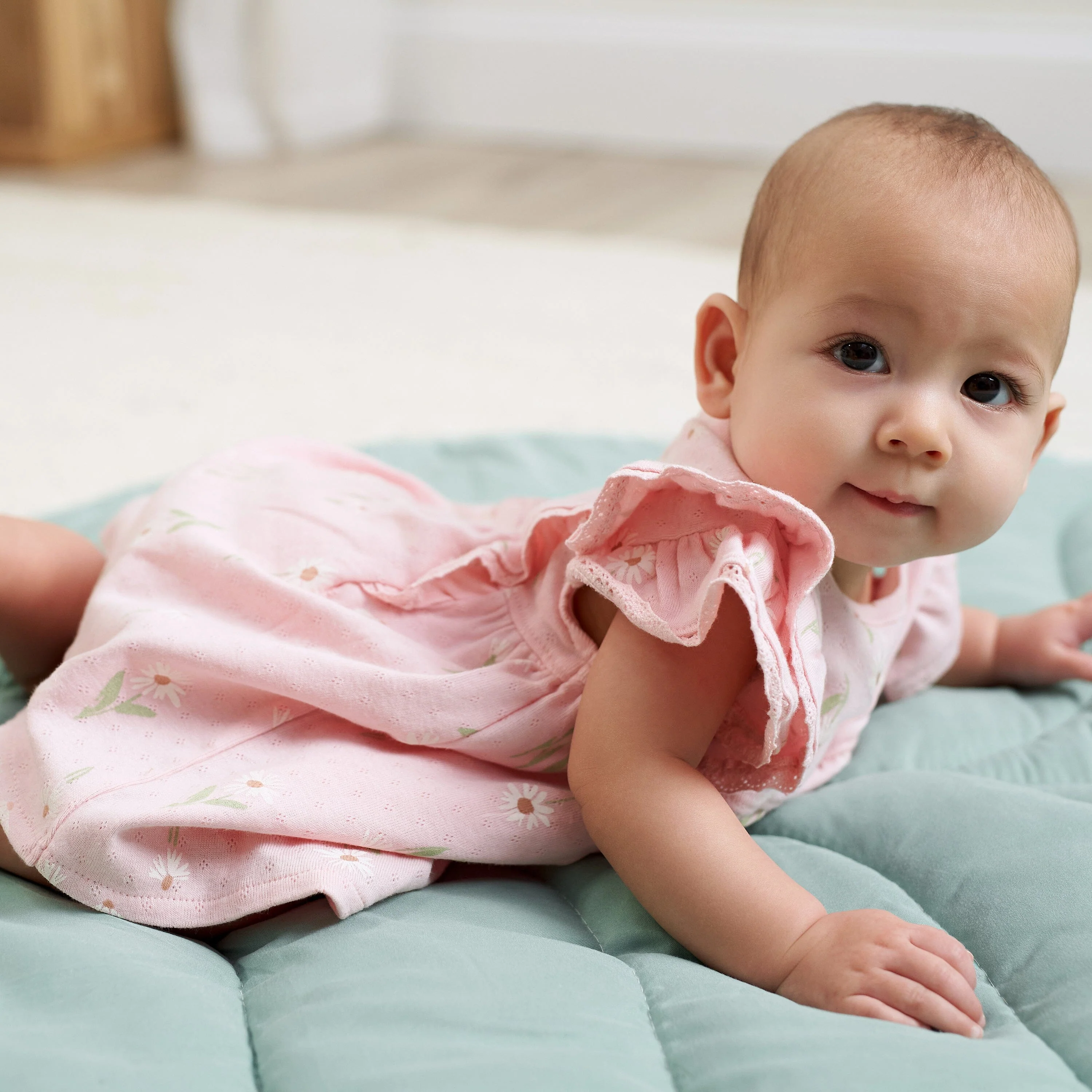 2-Piece Baby Girls Daisies Dress & Diaper Cover Set - Image 3