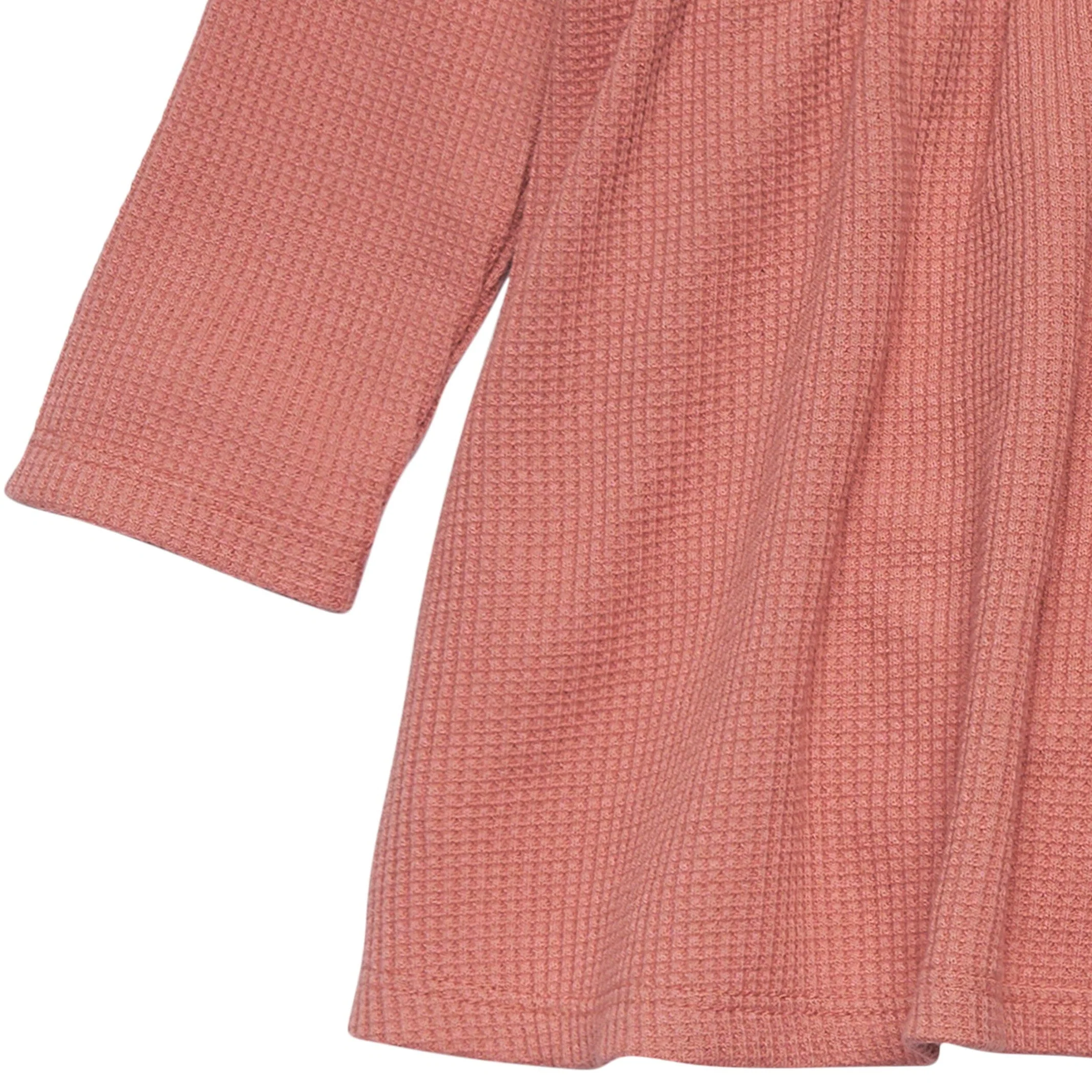 2-Piece Baby Girls Dark Pink Waffle Dress Set - Image 4