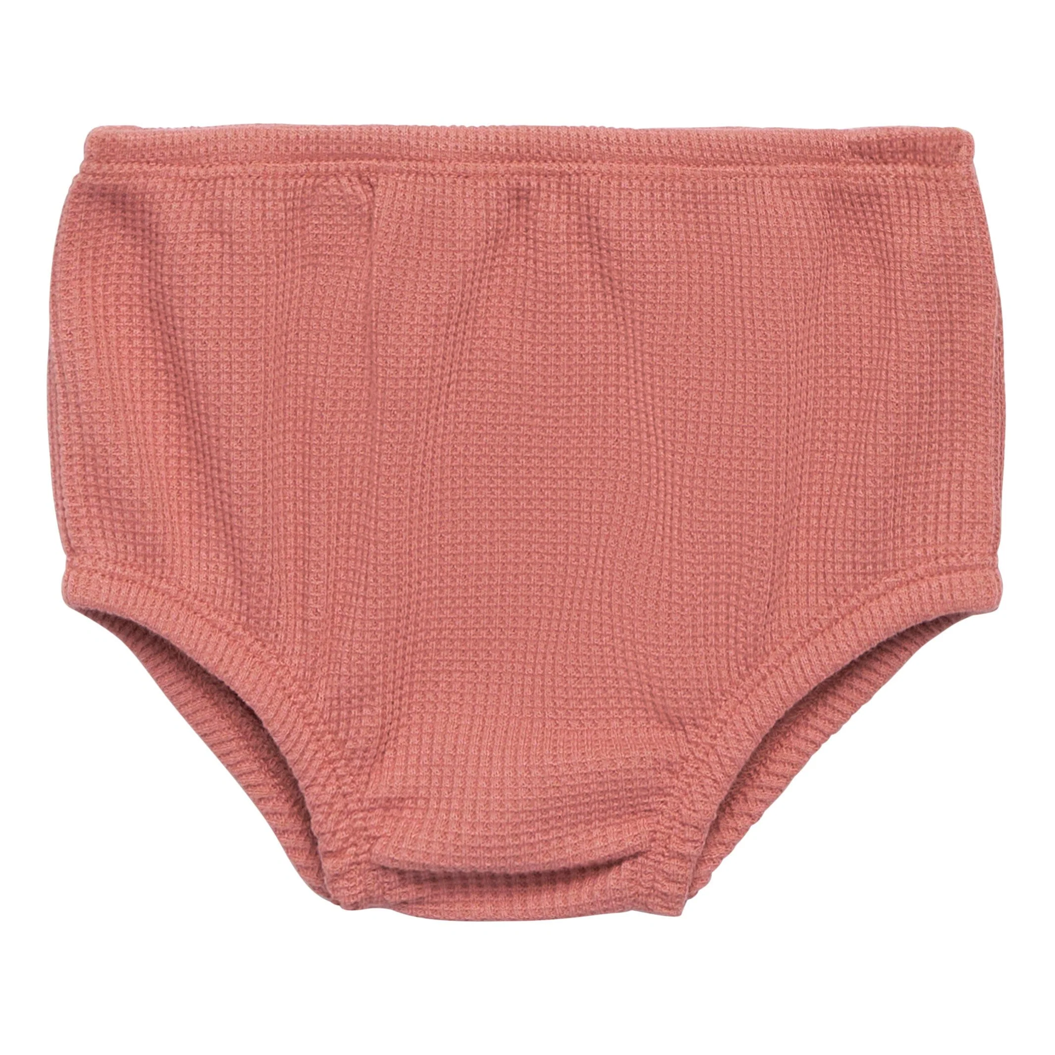 2-Piece Baby Girls Dark Pink Waffle Dress Set - Image 5