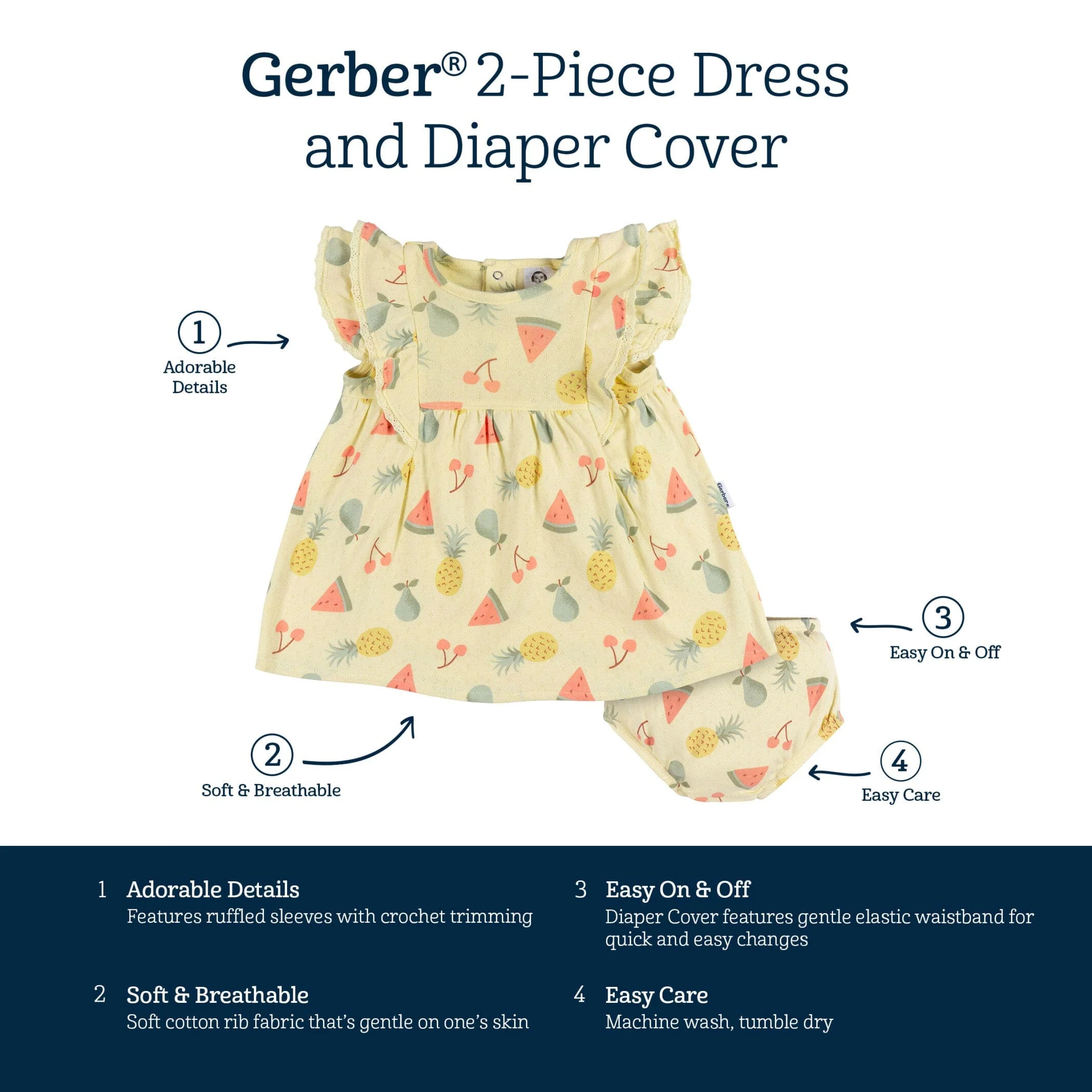 2-Piece Baby Girls Fruit Dress & Diaper Cover Set - Image 7