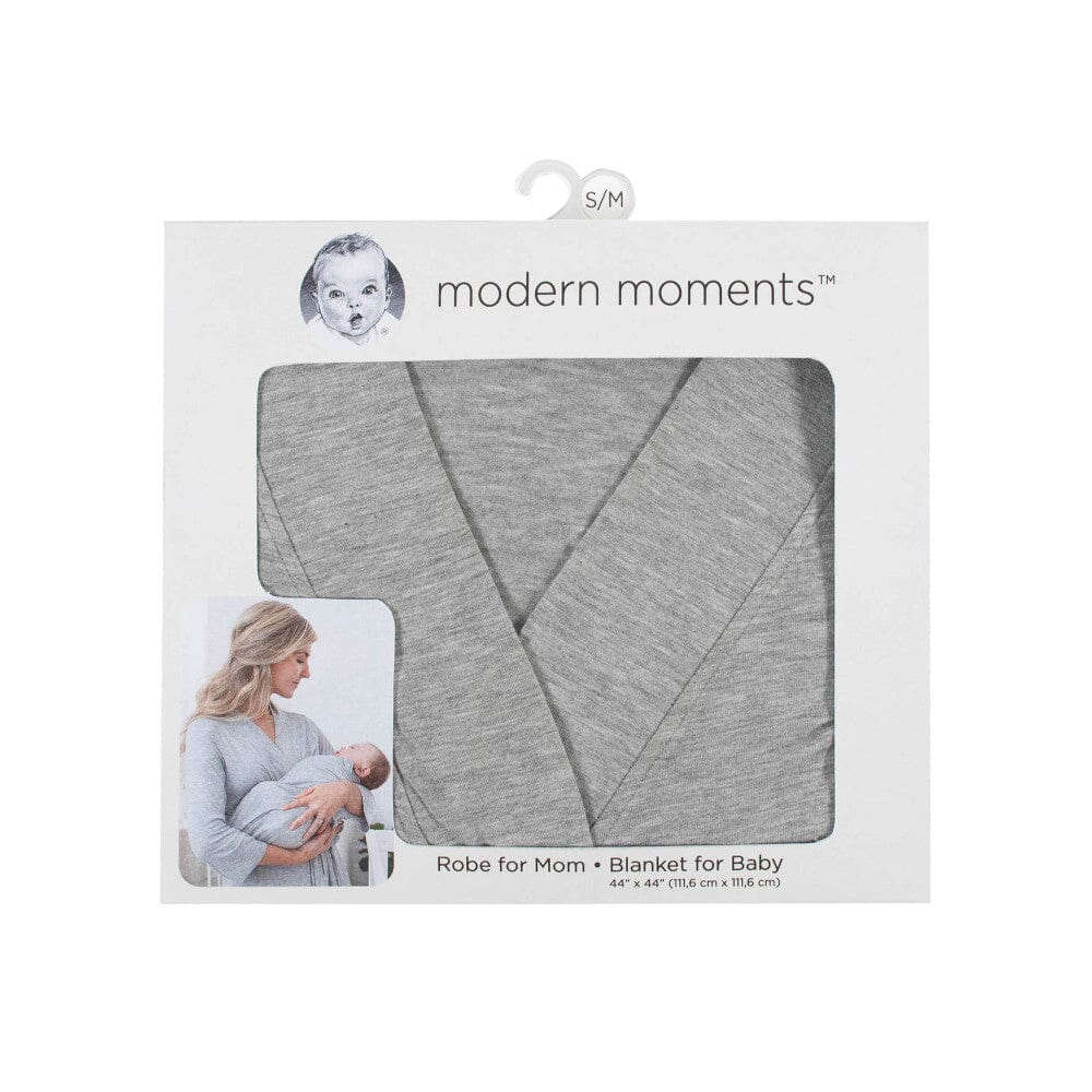 2-Piece Gray Mommy & Me Robe & Swaddle Set - Image 3