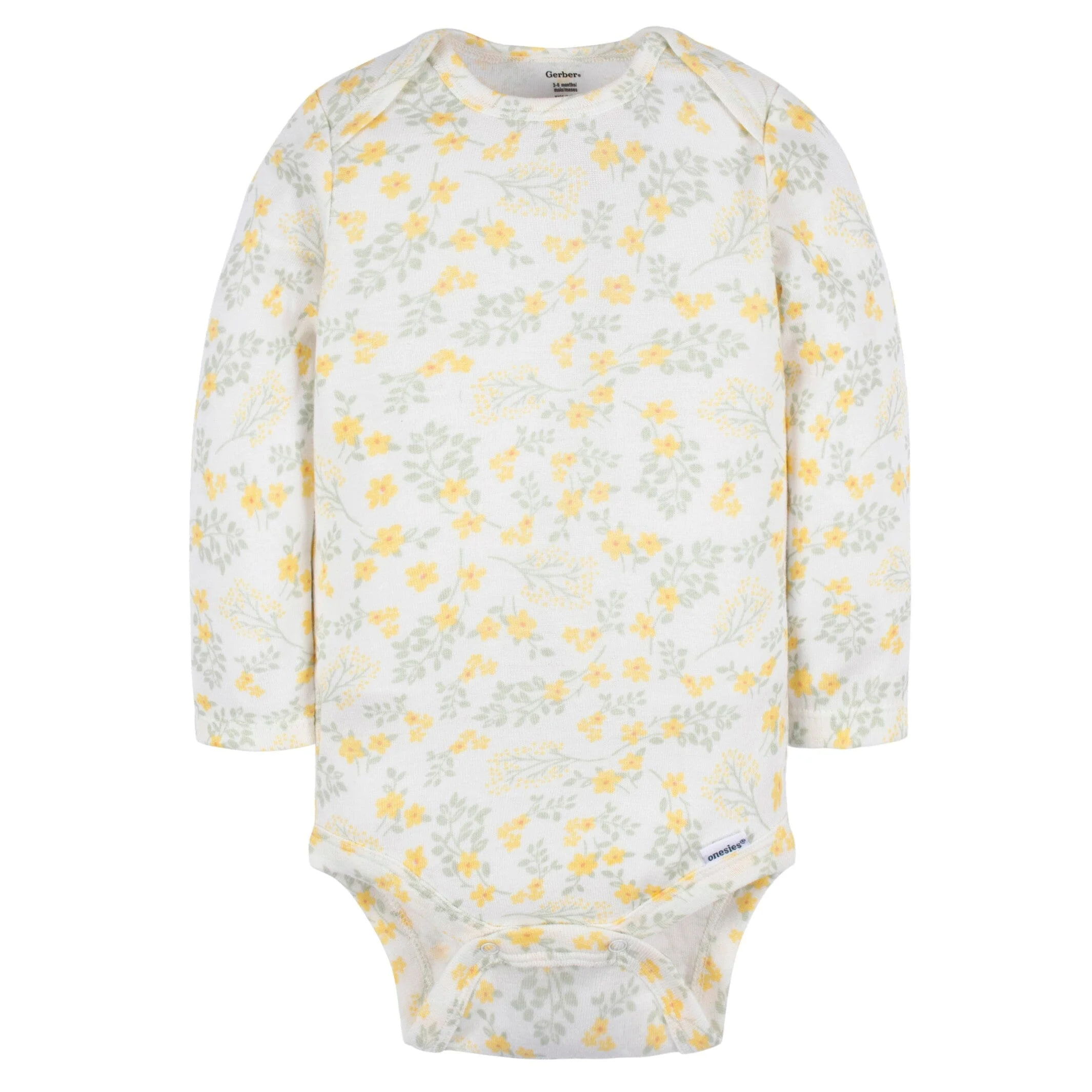 2-Piece Baby Girls Green Floral Jumper & Bodysuit Set - Image 4