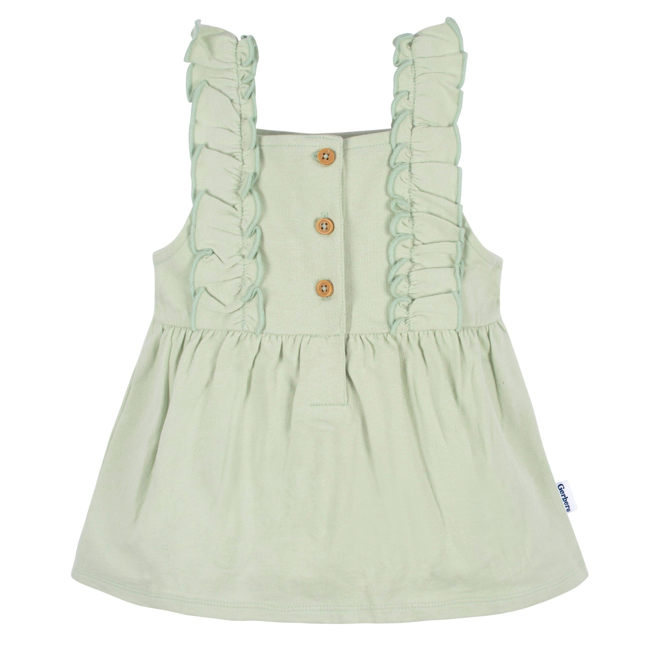2-Piece Baby Girls Green Floral Jumper & Bodysuit Set - Image 5