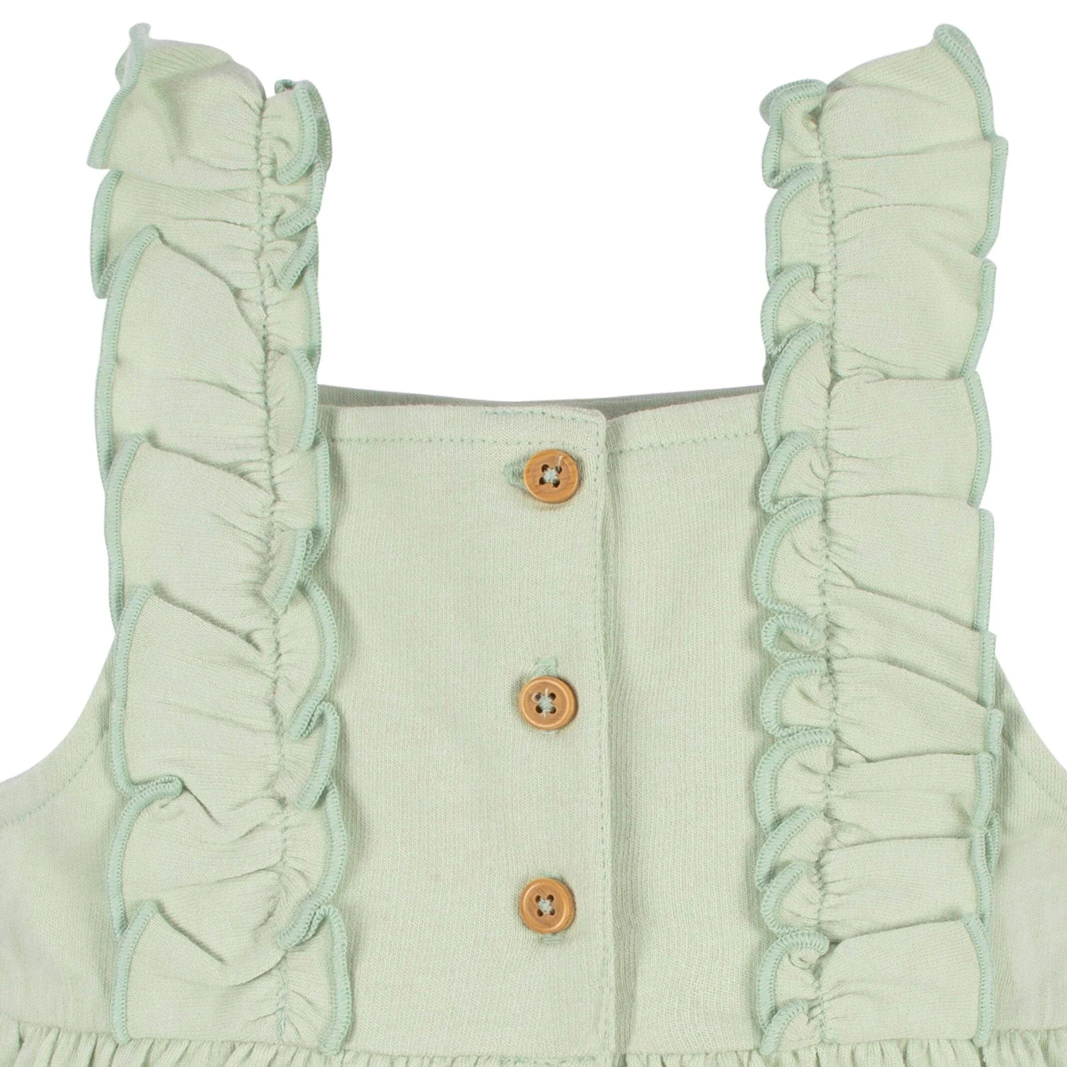 2-Piece Baby Girls Green Floral Jumper & Bodysuit Set - Image 6