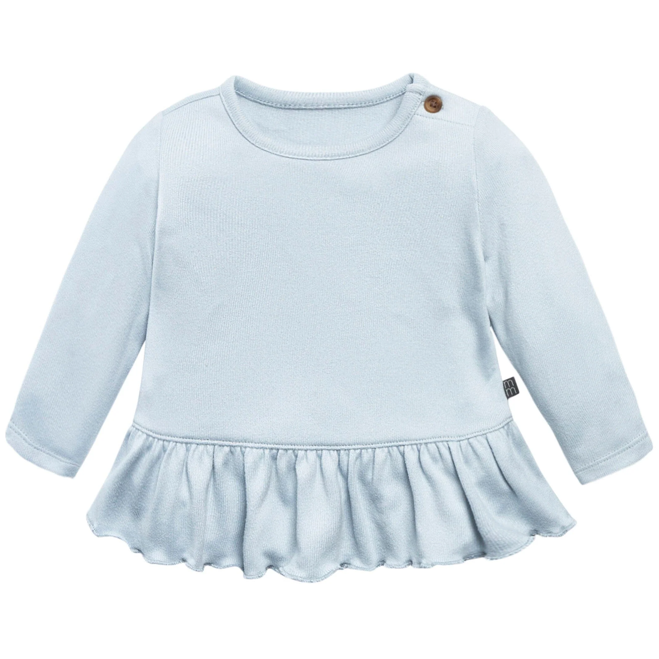 2-Piece Baby Girls Light Blue Hacci Peplum Top and Joggers Set - Image 2