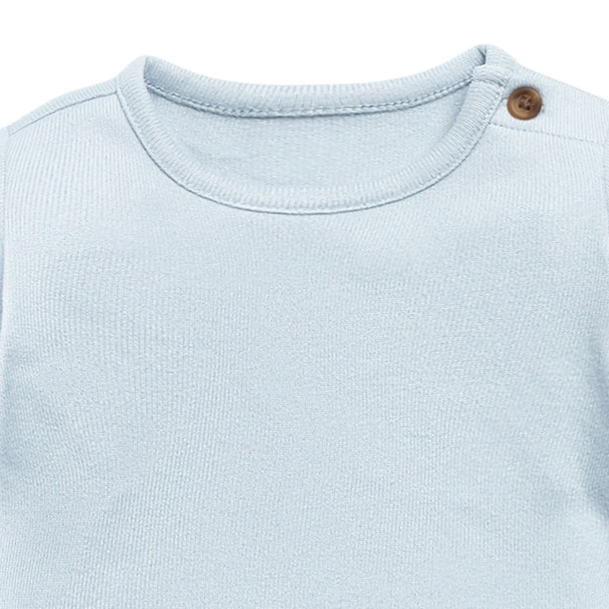 2-Piece Baby Girls Light Blue Hacci Peplum Top and Joggers Set - Image 3
