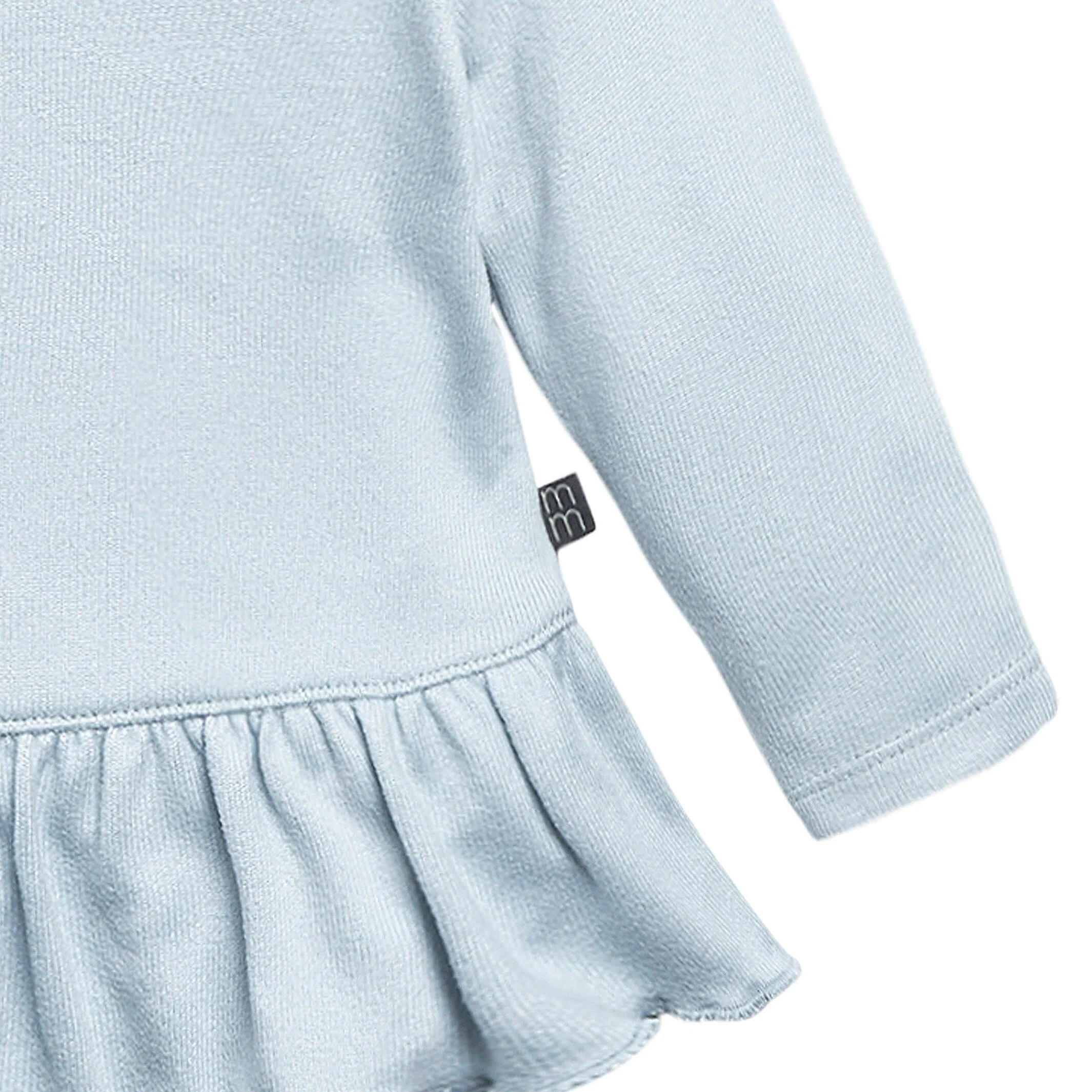 2-Piece Baby Girls Light Blue Hacci Peplum Top and Joggers Set - Image 4