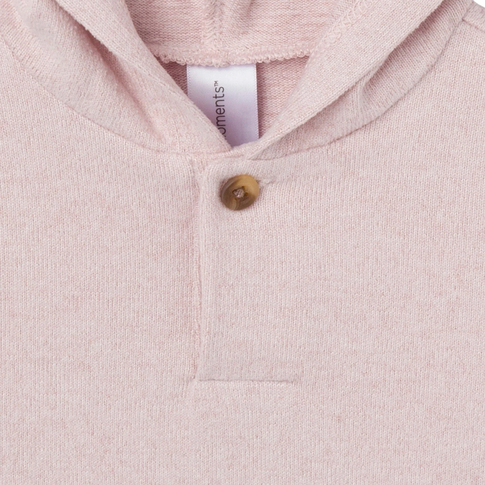 2-Piece Baby Girls Light Pink Hooded Brushed Hacci Set - Image 3