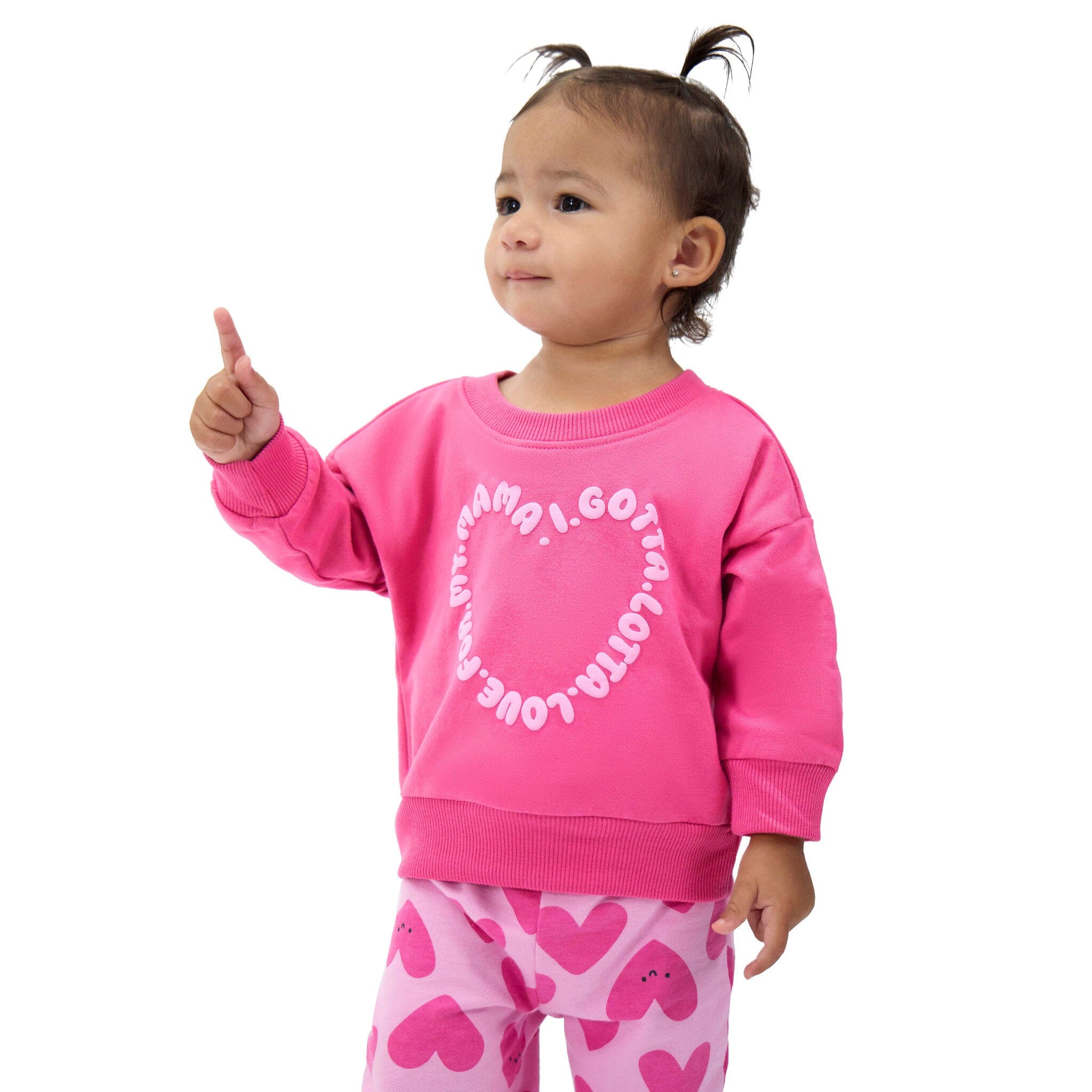 2-Piece Baby Girls Love Mama Sweatshirt Set - Image 2