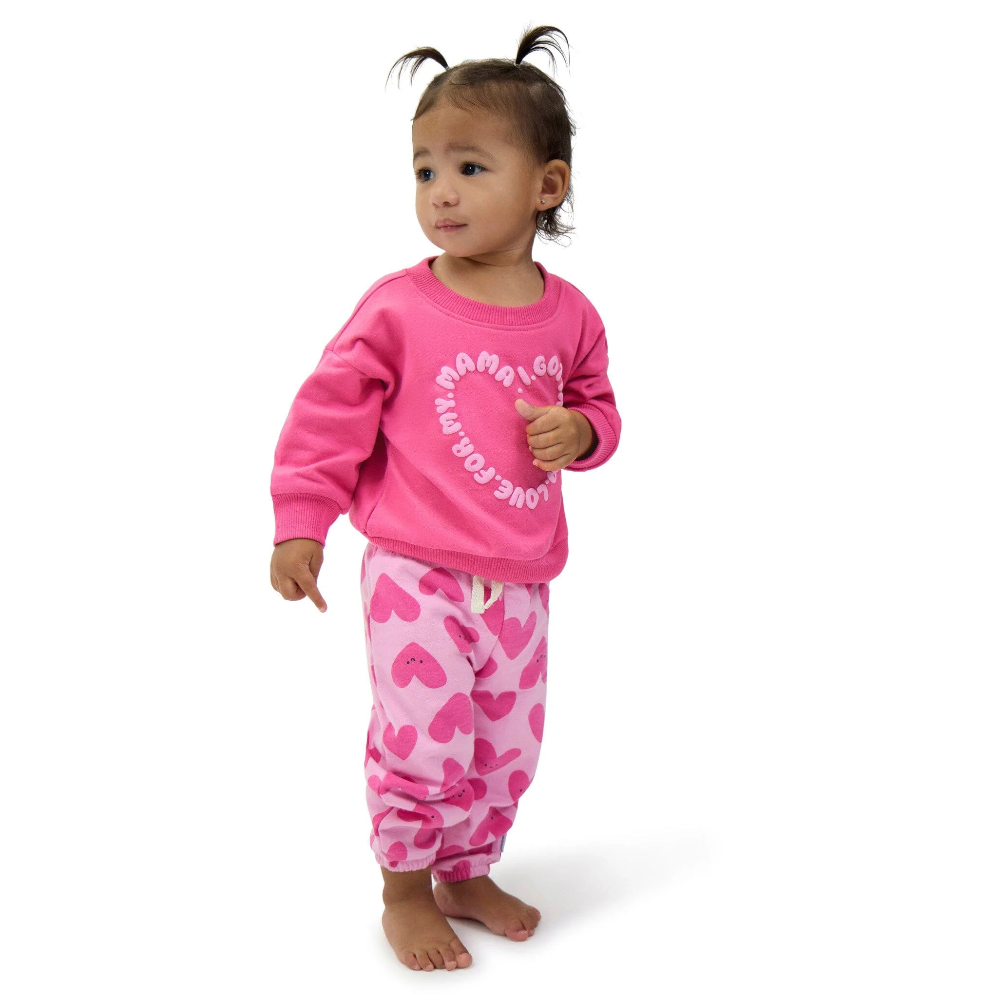 2-Piece Baby Girls Love Mama Sweatshirt Set - Image 3