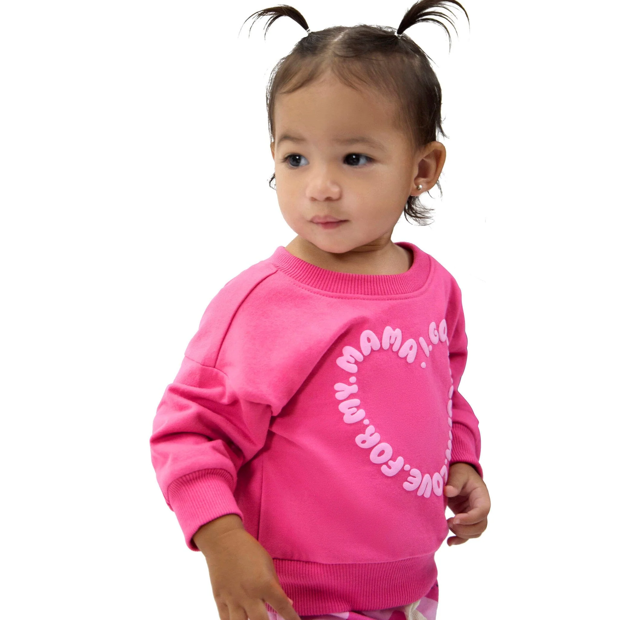 2-Piece Baby Girls Love Mama Sweatshirt Set - Image 4