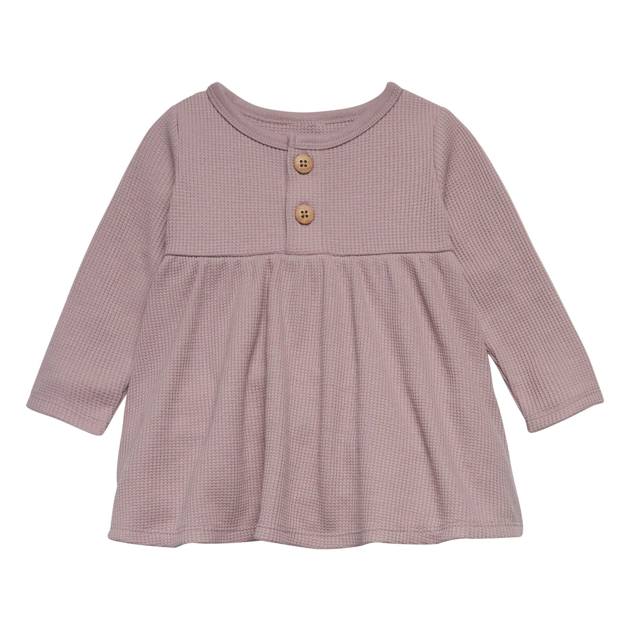 2-Piece Baby Girls Medium Lilac Waffle Dress Set - Image 2