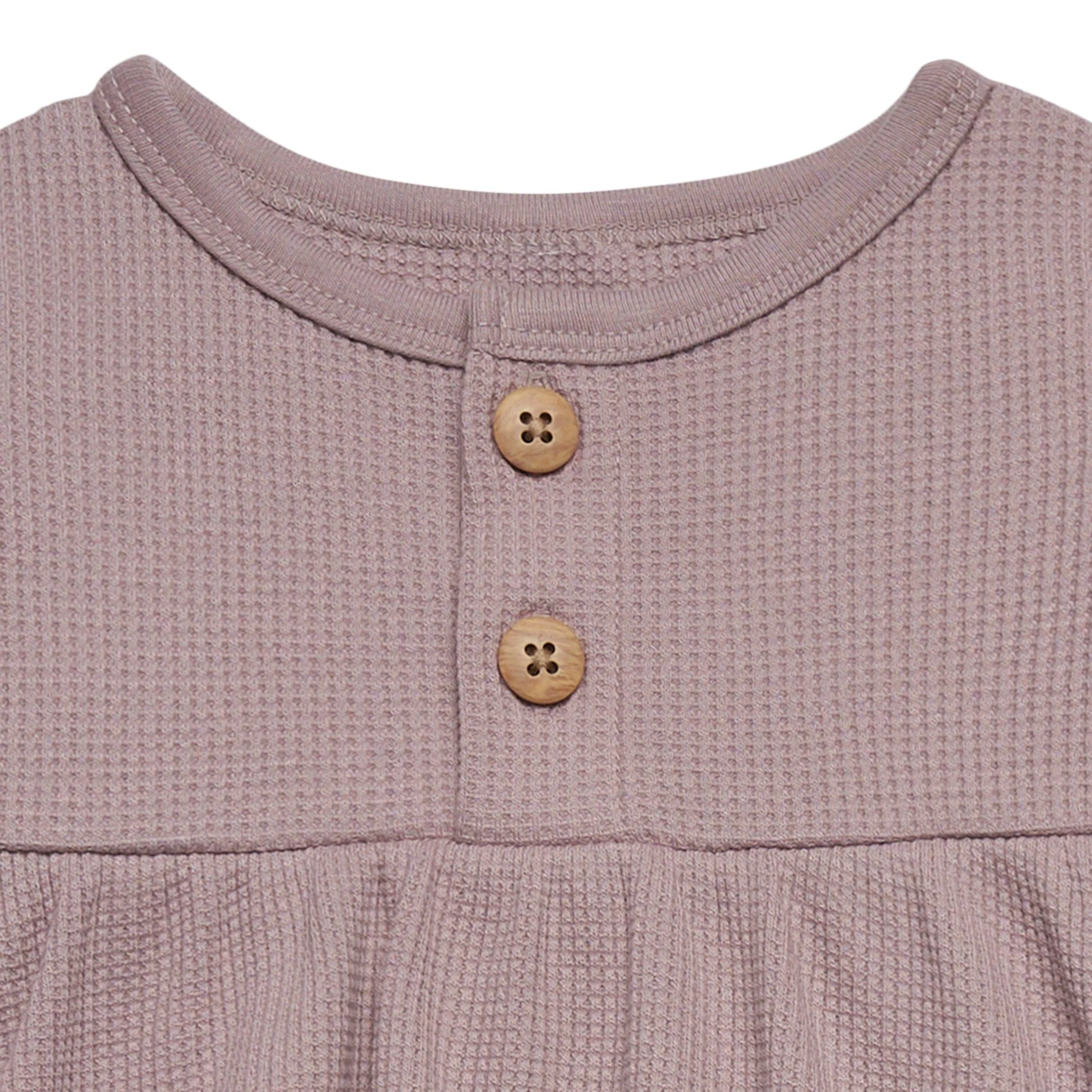 2-Piece Baby Girls Medium Lilac Waffle Dress Set - Image 3