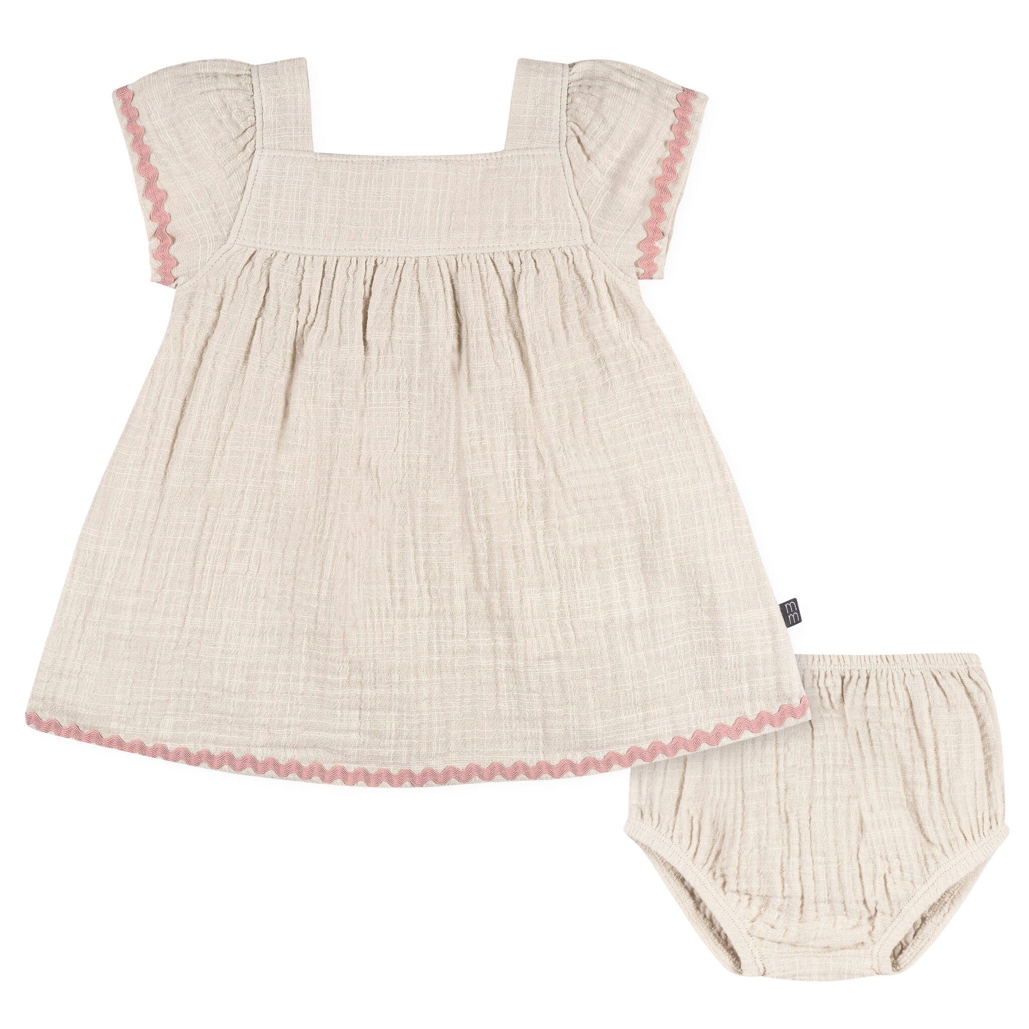 2-Piece Baby Girls Warm Grey Dress and Diaper Cover