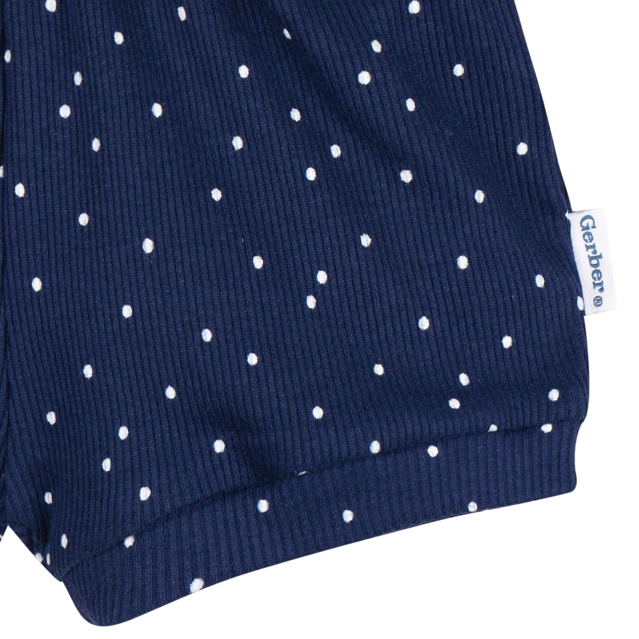 2-Piece Baby Girls Navy Dots Bodysuit & Shorts Set - Image 7