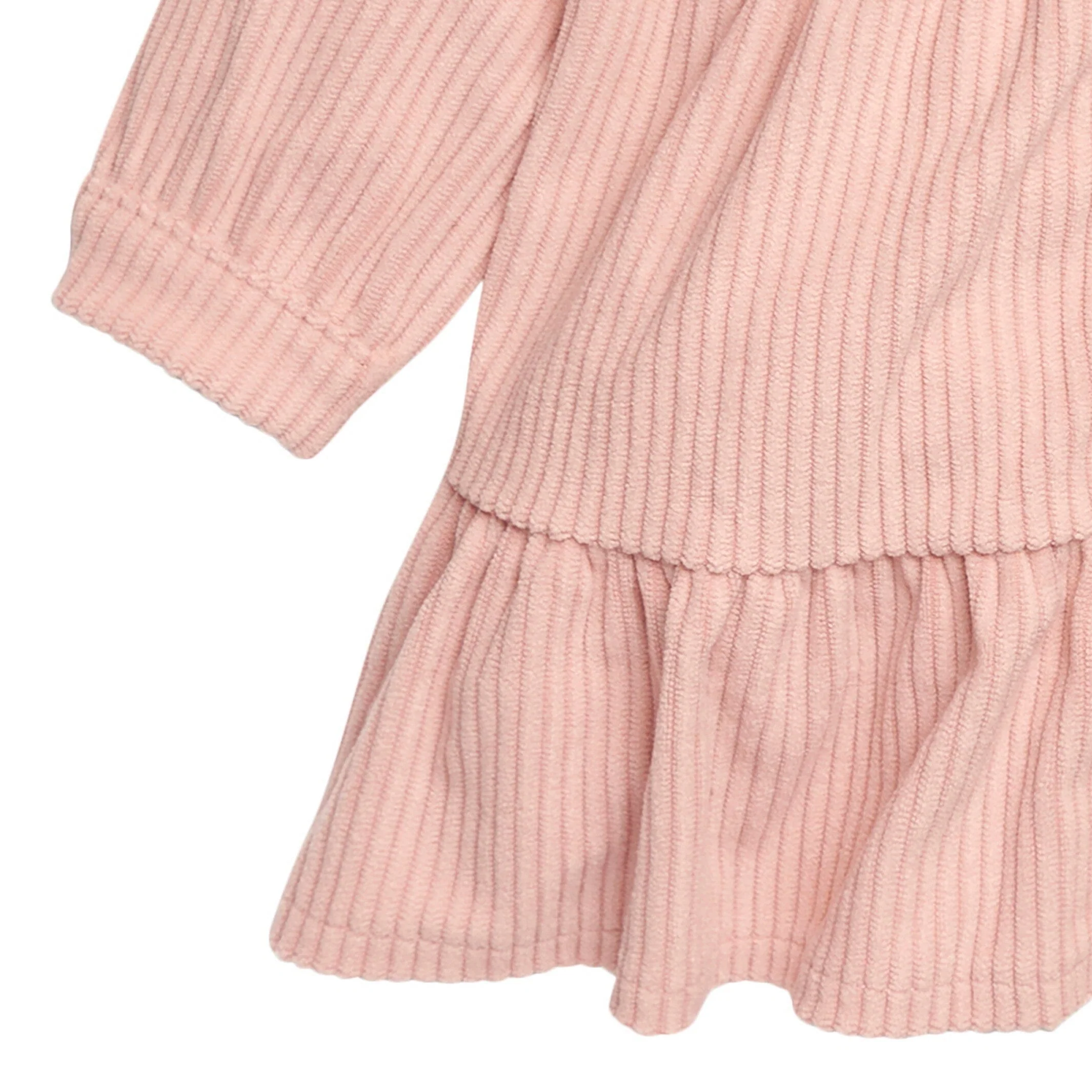 2-Piece Baby Girls Peach Corduroy Dress Set - Image 5