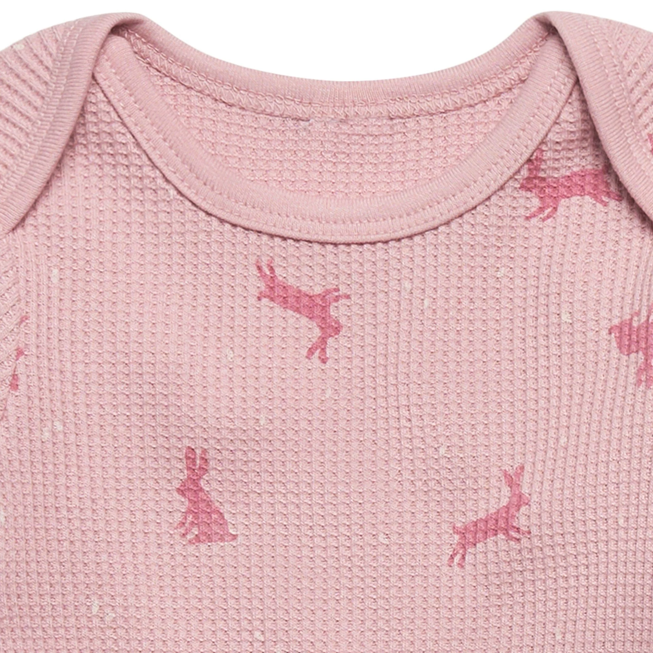 2-Piece Baby Girls Pink Bunnies Bodysuit and Pant Set - Image 3