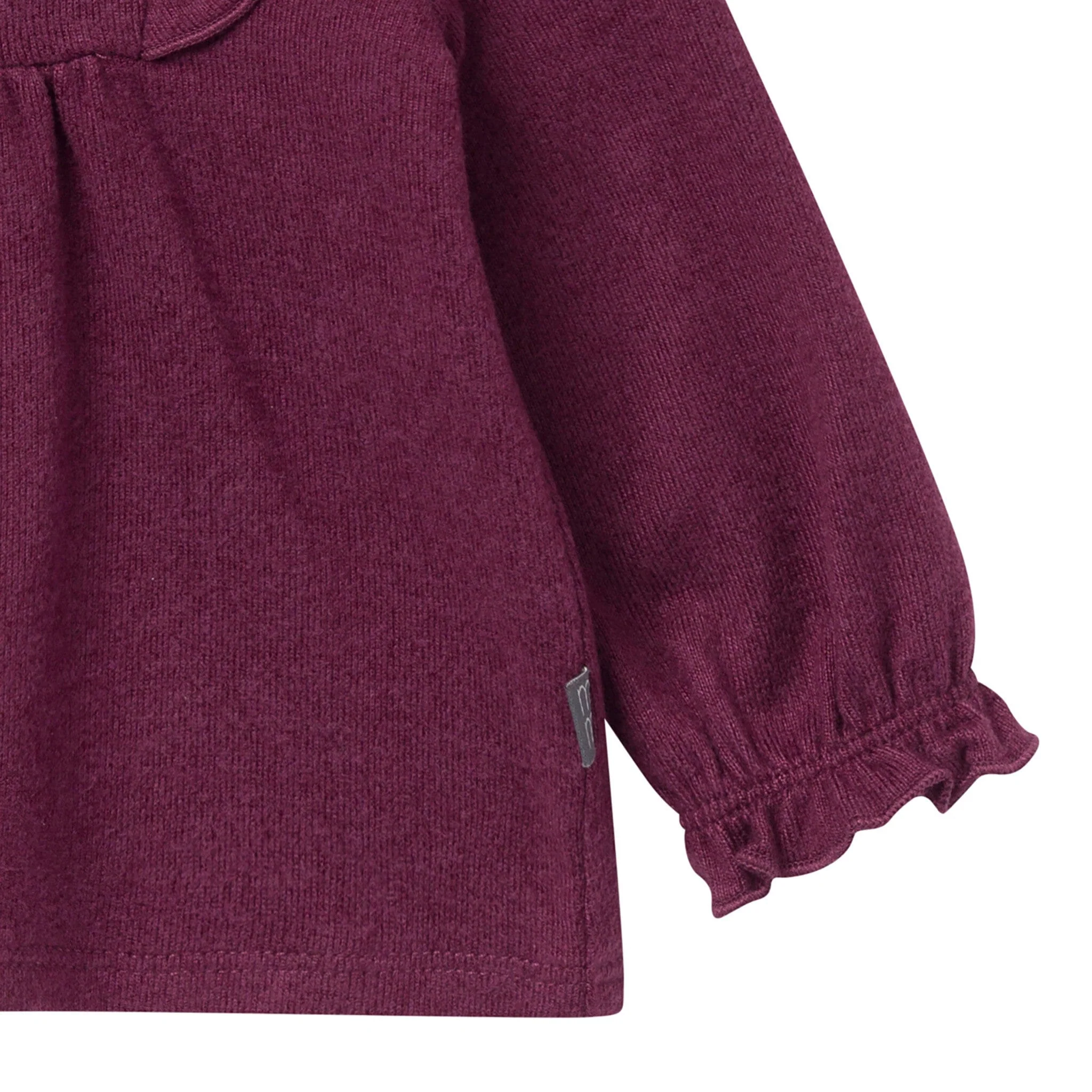2-Piece Baby Girls Burgundy Heather Hacci Ruffle Top and Pant Set - Image 4
