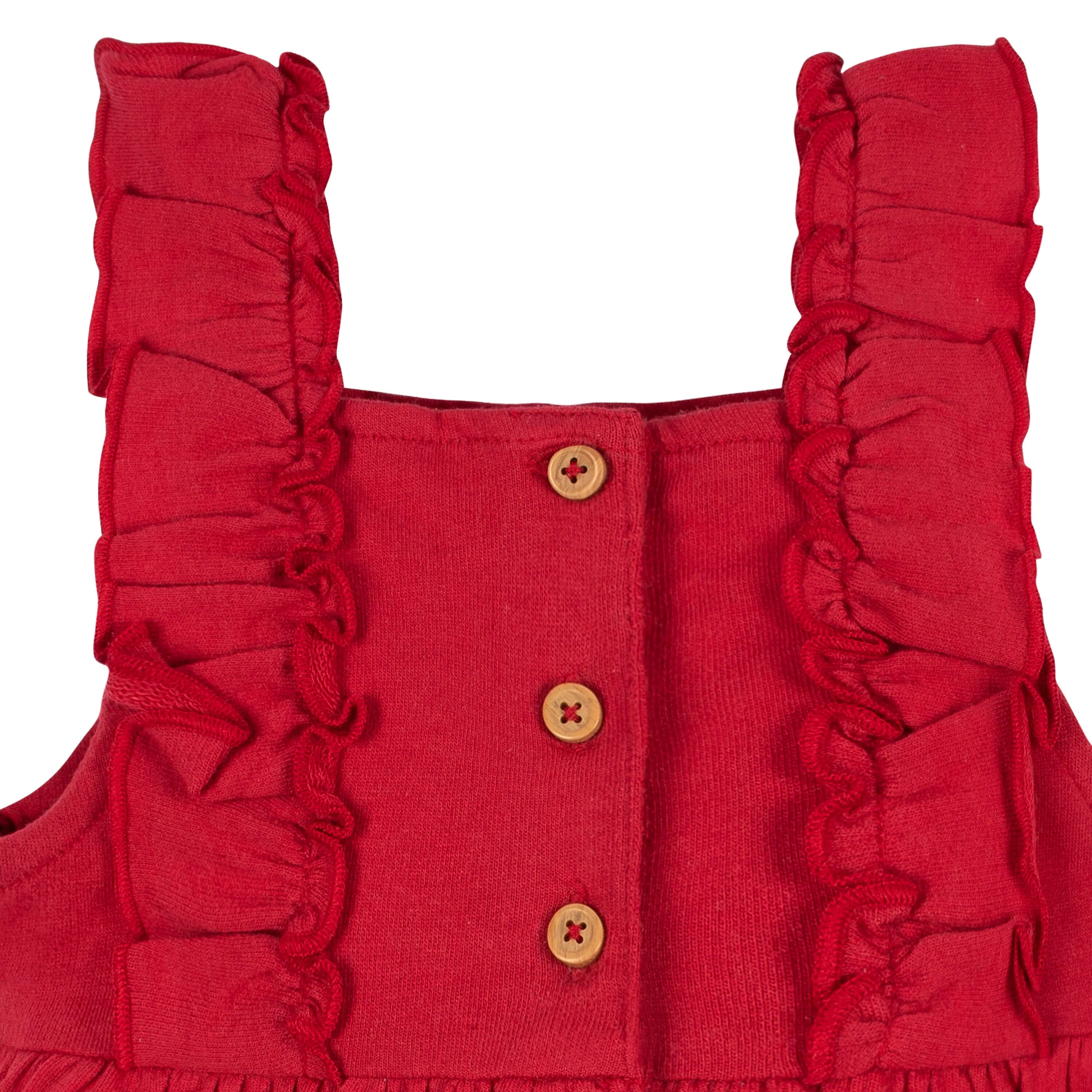 2-Piece Baby Girls Red Holly Berries Jumper & Bodysuit Set - Image 5