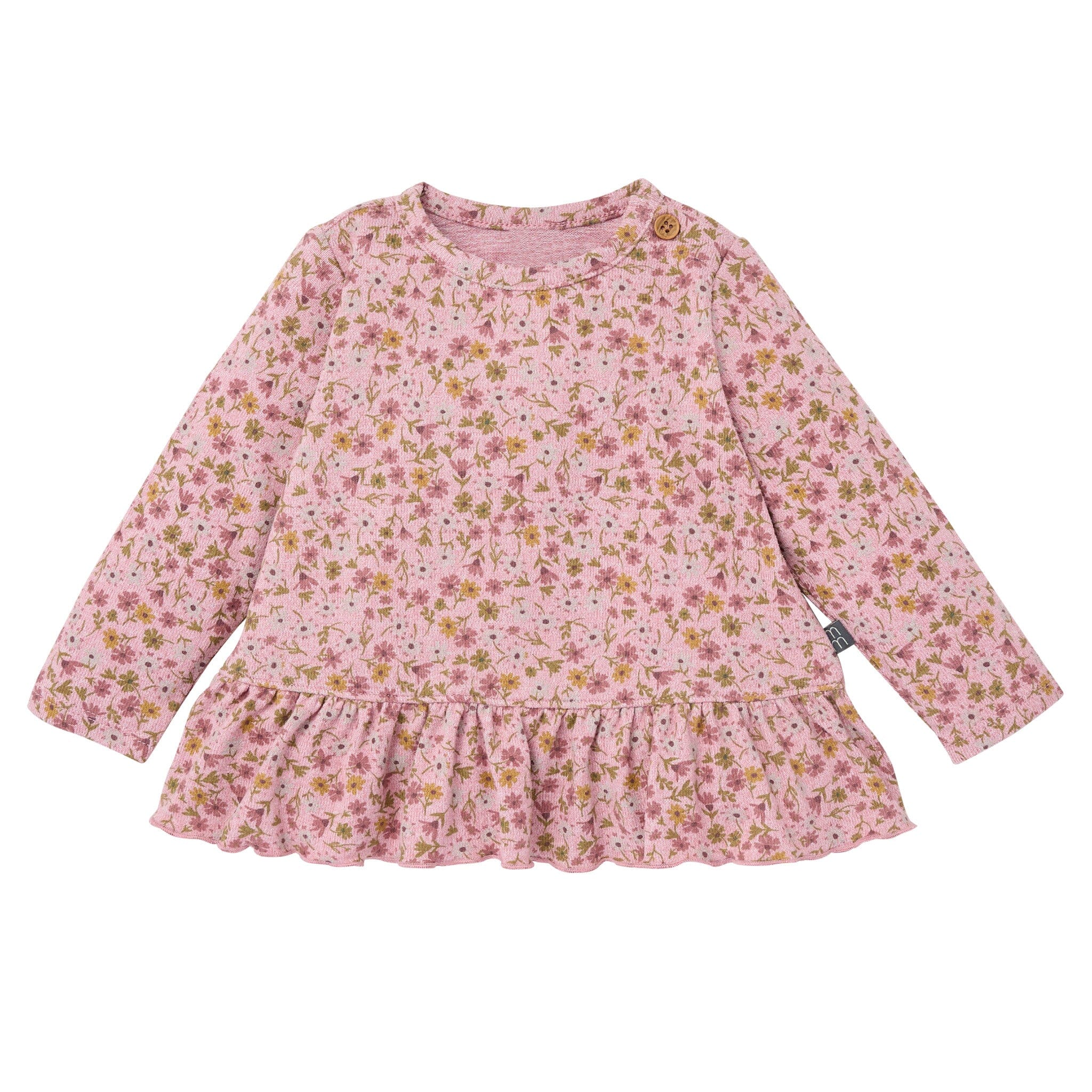 2-Piece Baby Girls Rose Ditsy Floral Hacci Peplum Top and Pants - Image 2