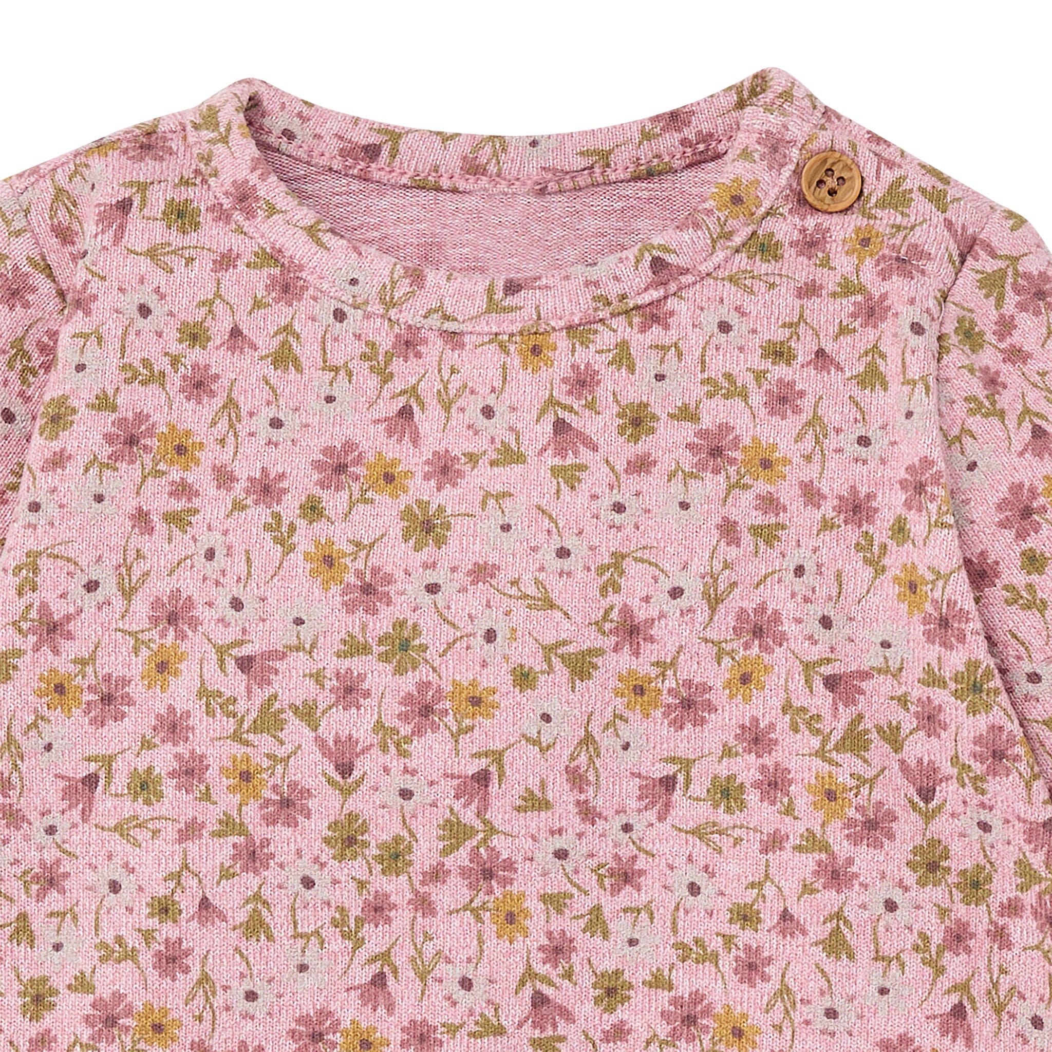 2-Piece Baby Girls Rose Ditsy Floral Hacci Peplum Top and Pants - Image 3