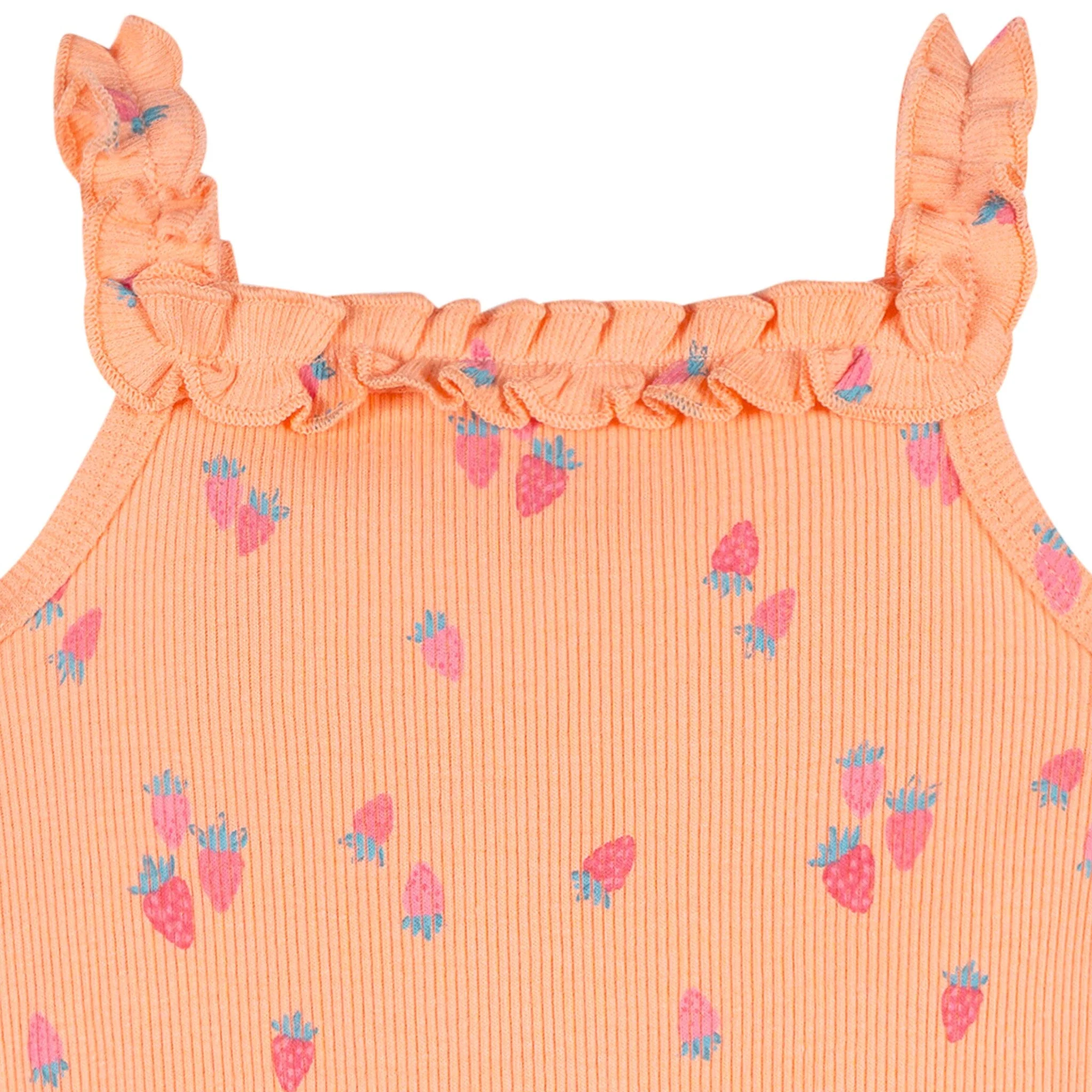 2-Piece Baby Girls Strawberries Bodysuit & Shorts Set - Image 3