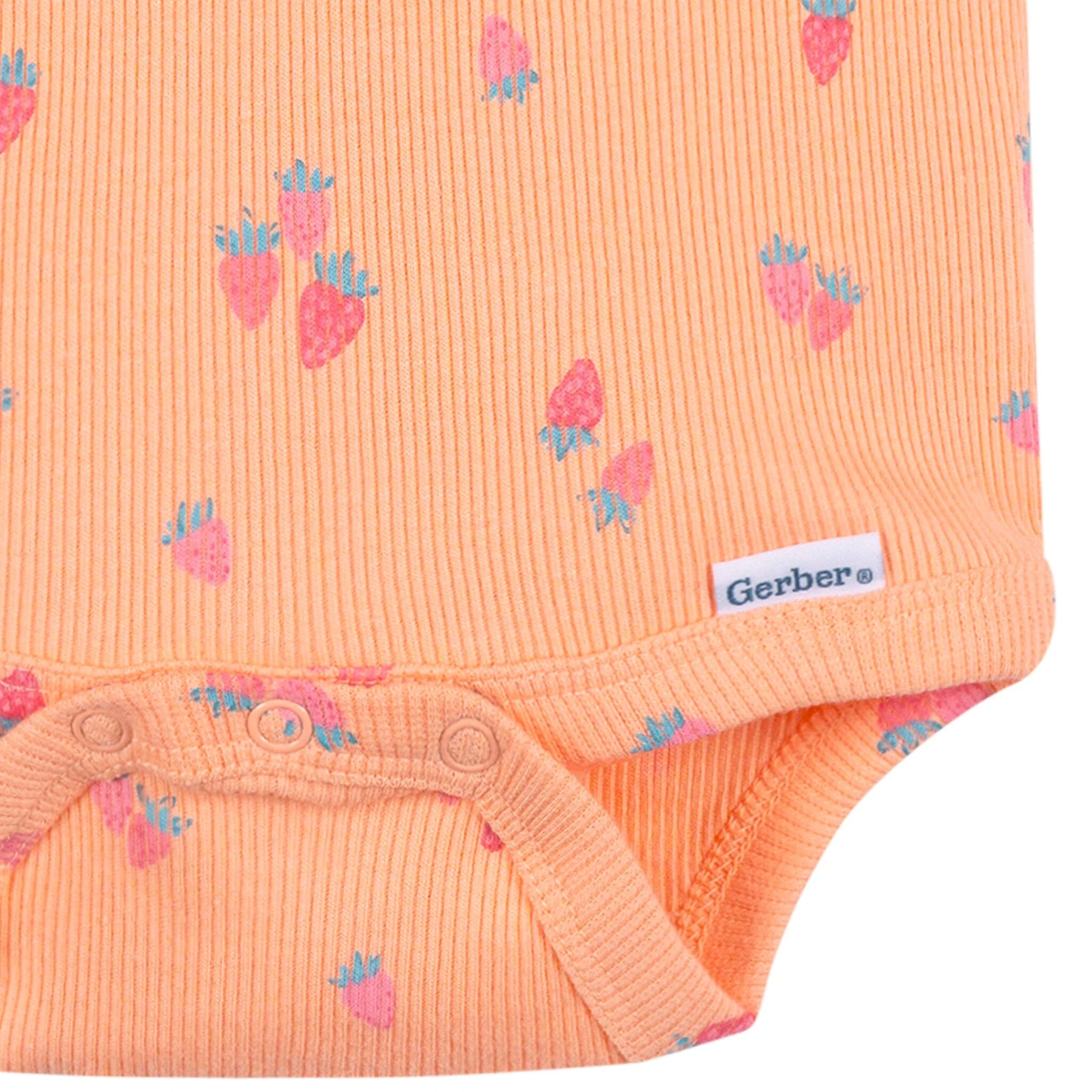 2-Piece Baby Girls Strawberries Bodysuit & Shorts Set - Image 4