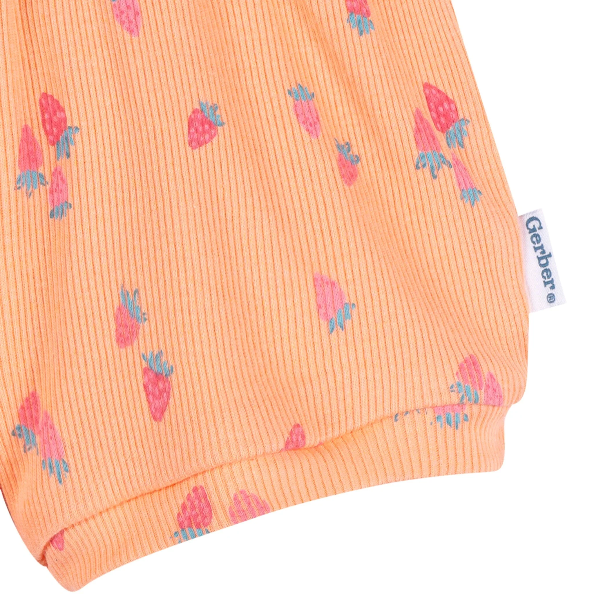 2-Piece Baby Girls Strawberries Bodysuit & Shorts Set - Image 7