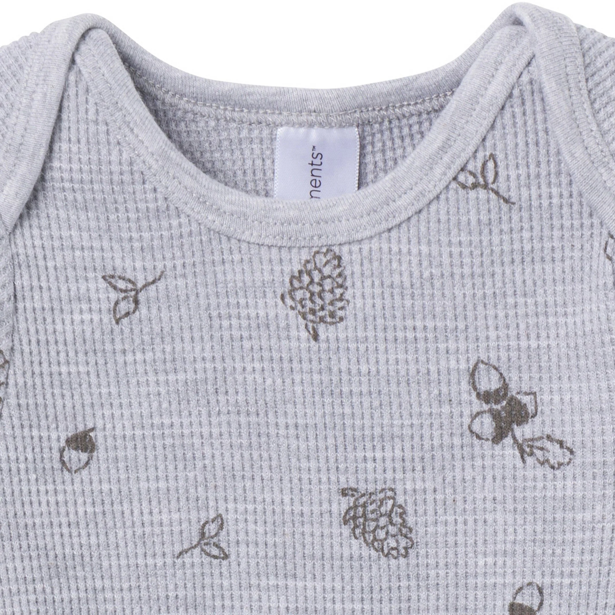 2-Piece Baby Neutral Acorn Grey Heather Bodysuit and Pant Set - Image 3