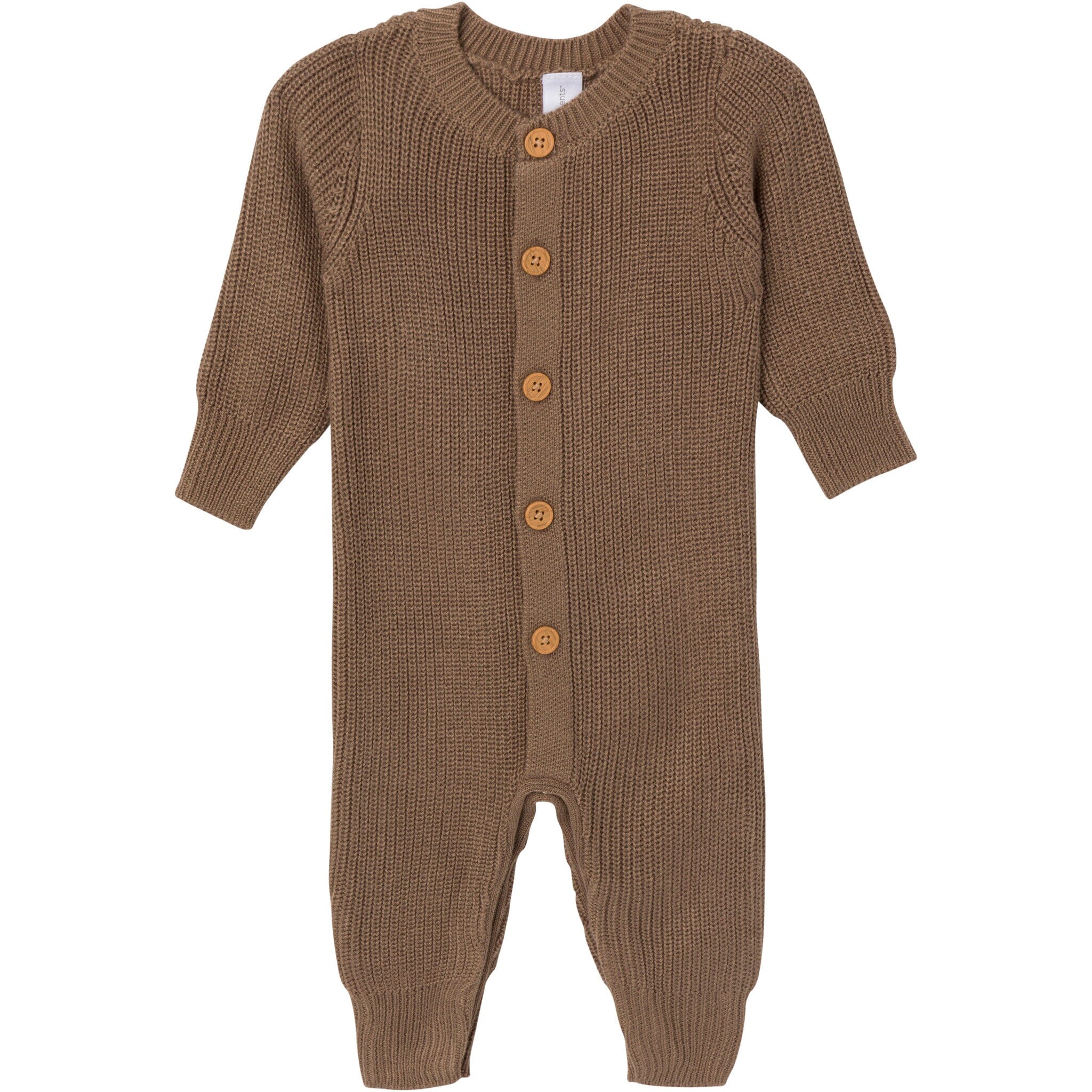 2-Piece Baby Neutral Brown Sweater Romper & Hat Set - Image 6